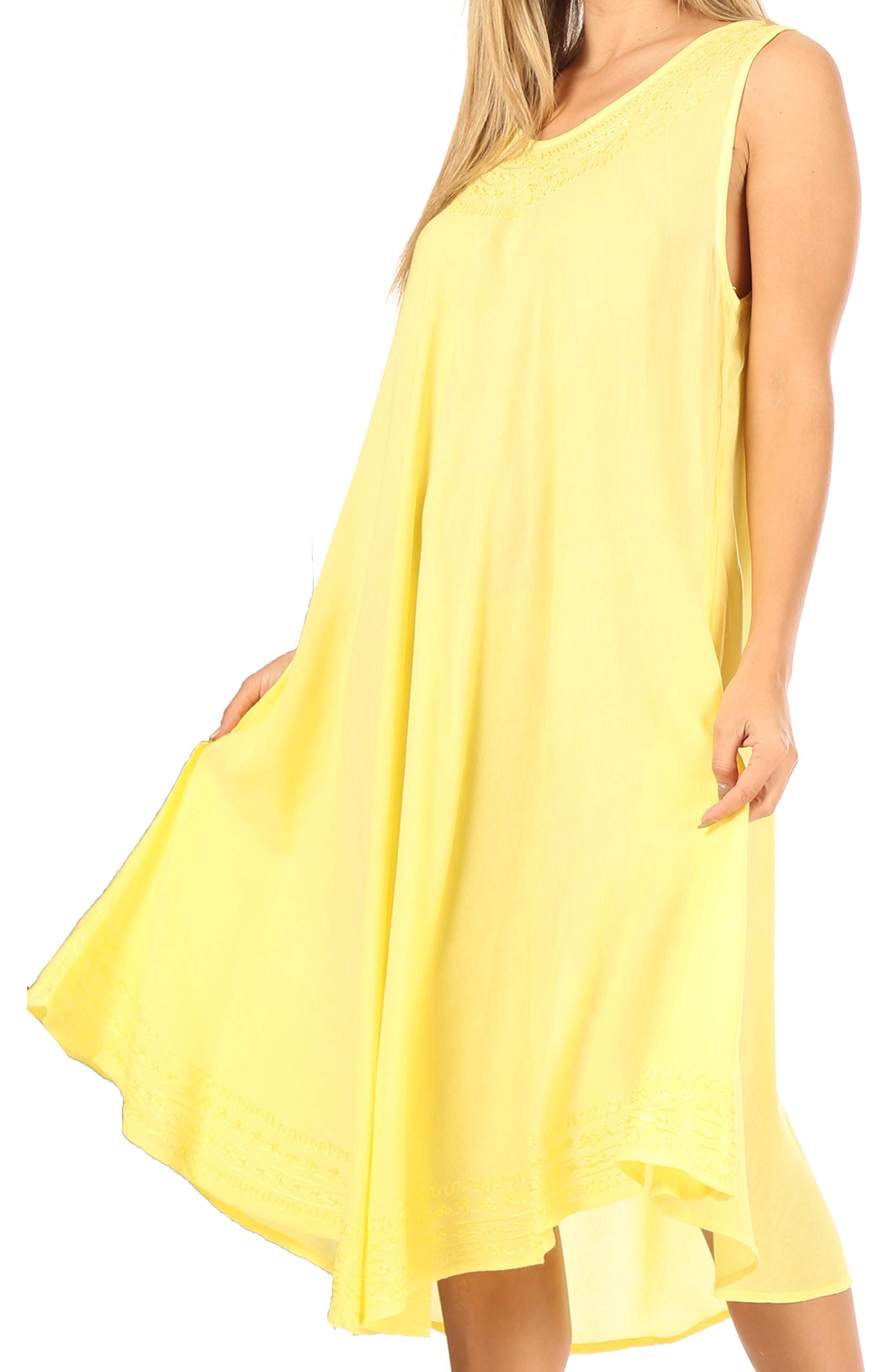 Sakkas Women's Everyday Essentials Caftan Tank Dress - Lightweight Summer Cover Up for Beach, Pool, and Lounge Wear