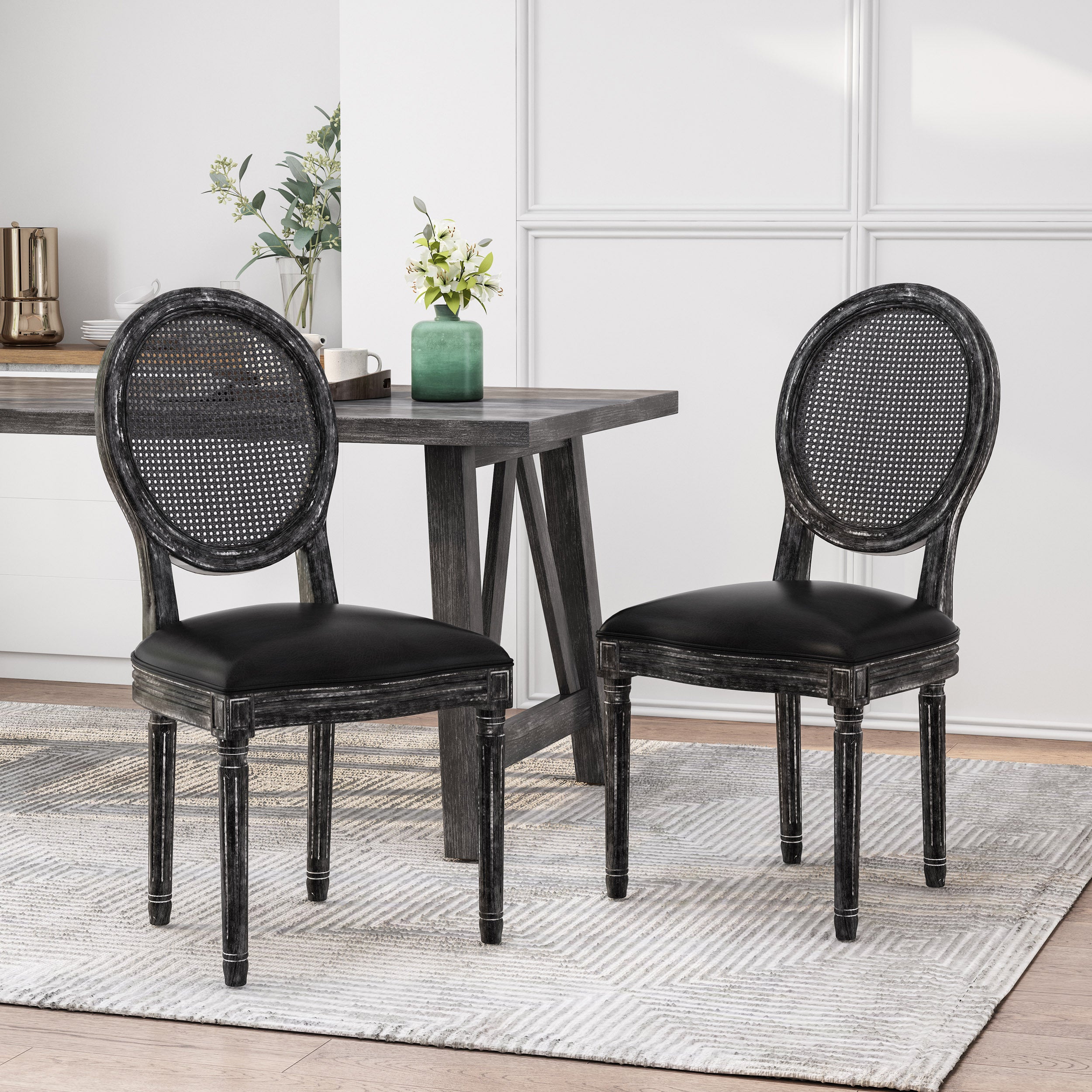 Modern Dining Chairs Set of 2 - MP2 Contemporary Kitchen Chairs with Sturdy Metal Legs for Dining Room, Kitchen, Breakfast Nook & Small Spaces