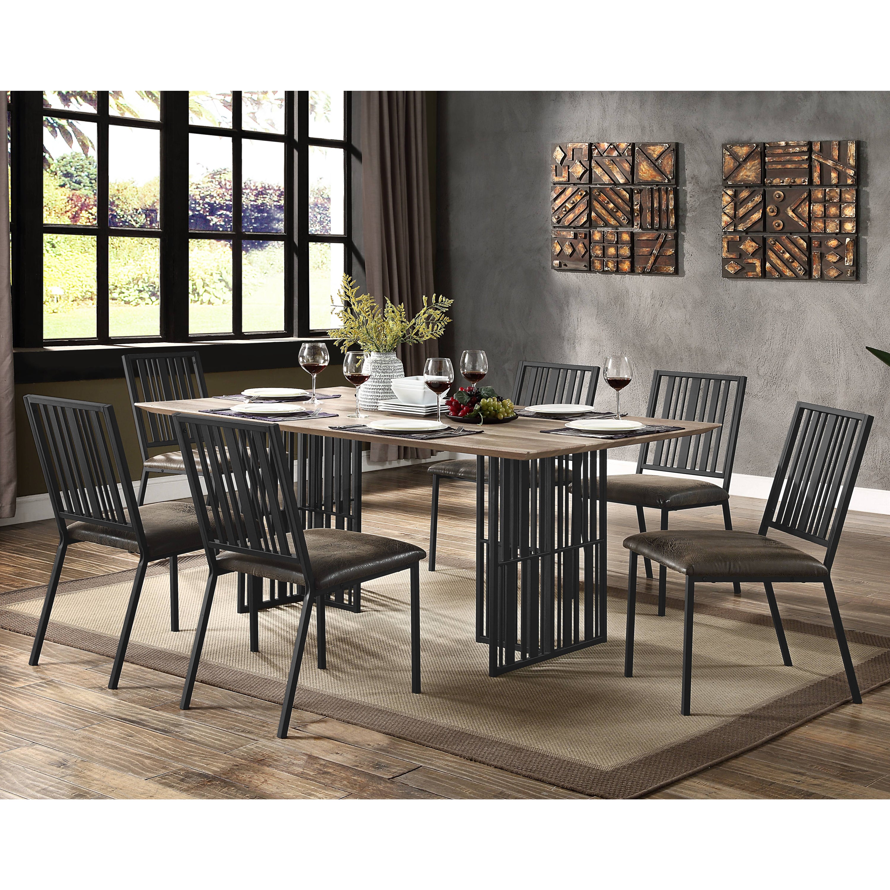 Brown and Black Slat Back Side Chairs (Set of 2) - Modern Dining Room Chairs for Kitchen, Breakfast Nook, or Office - Comfortable and Stylish Seating Solution
