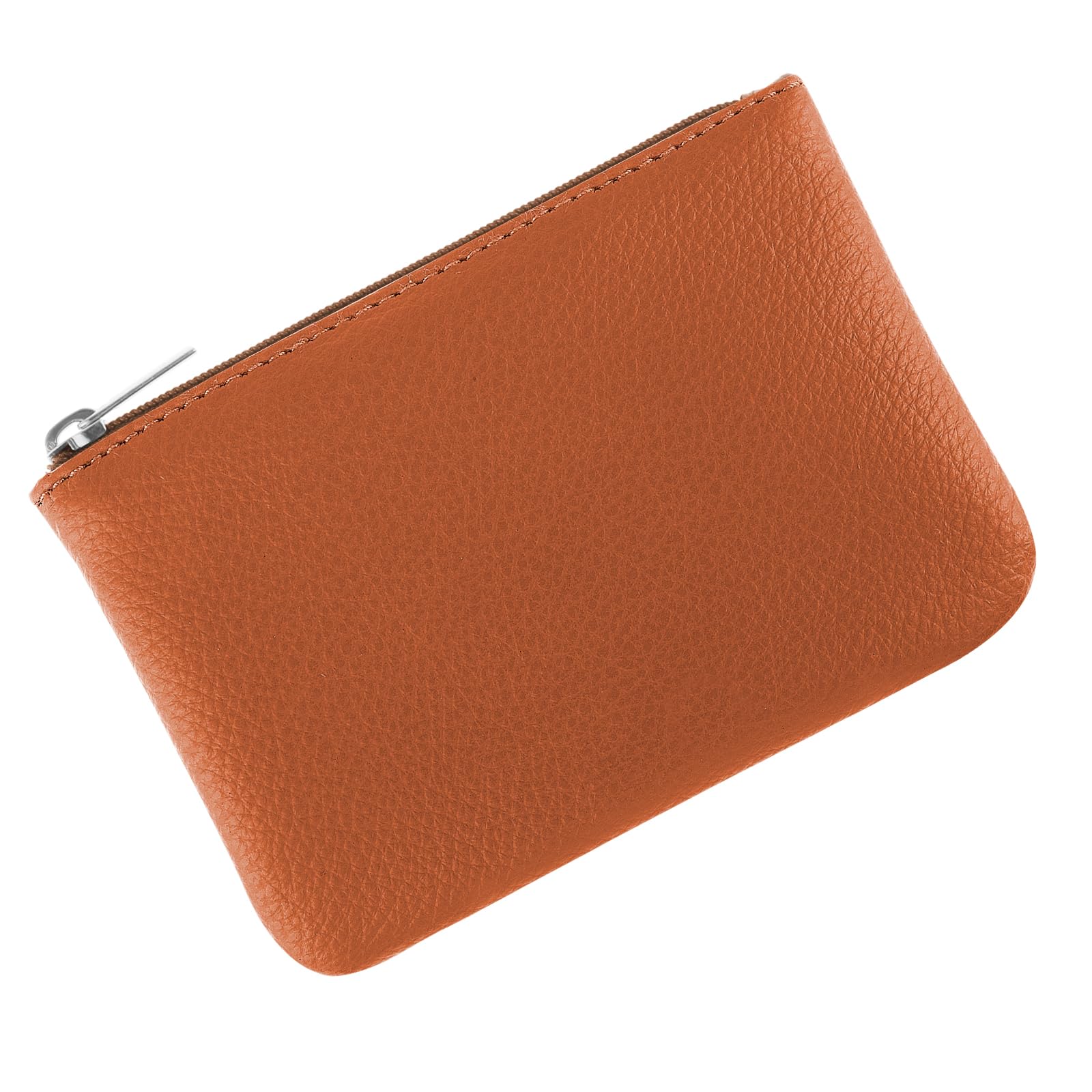 Simarro Vegan Leather Coin Purse - Lychee Pattern Zipper Wallet for Women | Compact Credit Card Holder with ID Slot | Perfect for Cash, Keys, Lipstick & Headphones (Brown) | Ideal for Travel, Shopping & Everyday Use