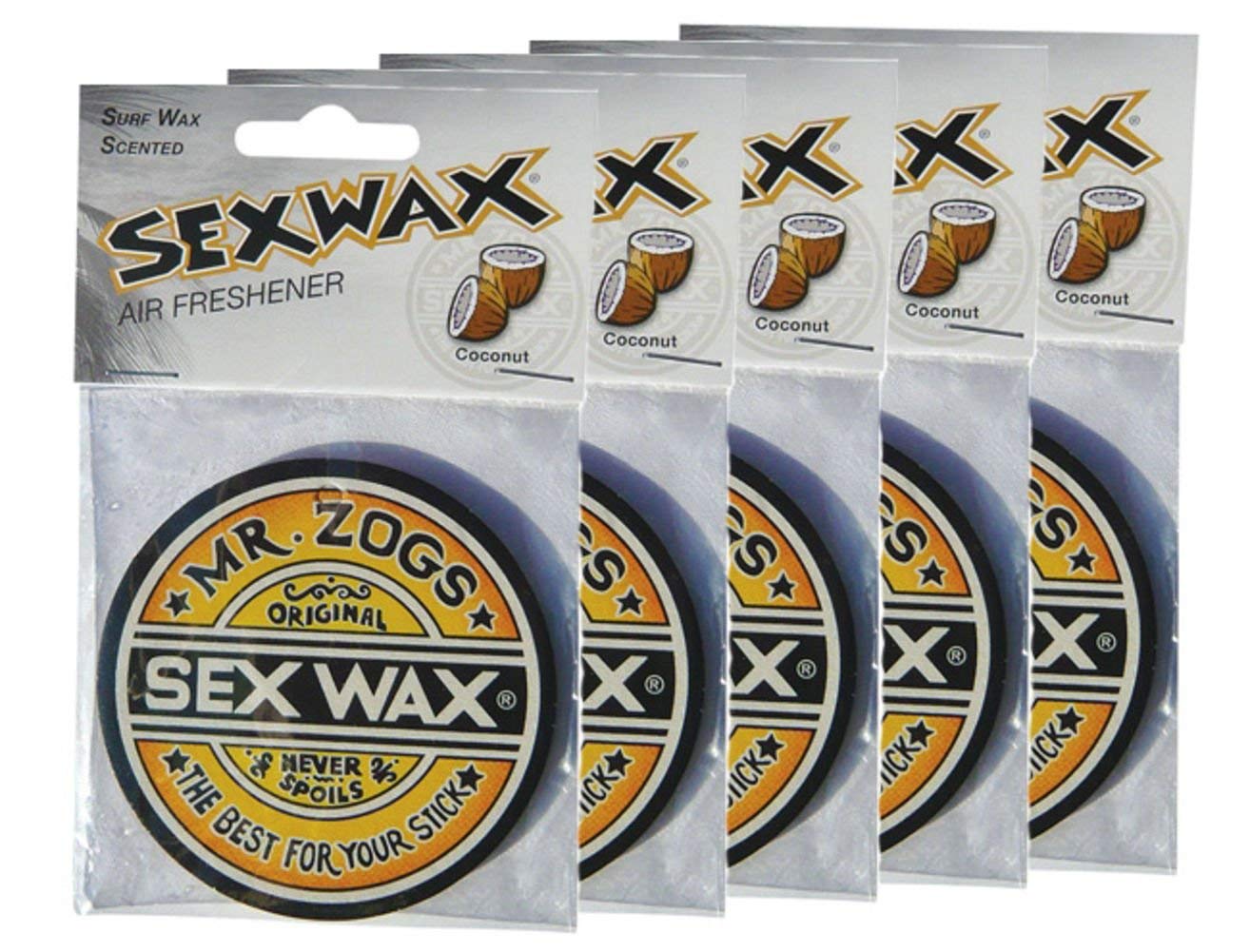Premium Coconut-Scented Sex Wax Air Freshener 5-Pack with Hand Sanitizer - Car & Home Fragrance for Fresh Tropical Aroma