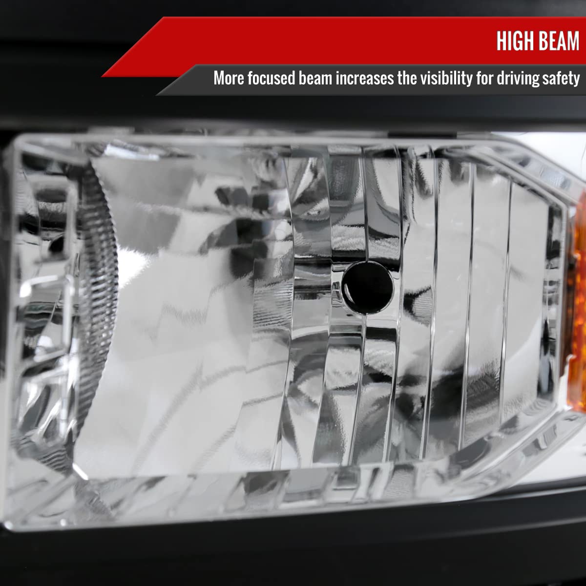 Clear Replacement Headlights for Chevy Silverado 1500 2014-2015 Models - High Performance LED Head Lamps for Pickup Trucks - Perfect for Night Driving & Off-Road Adventures