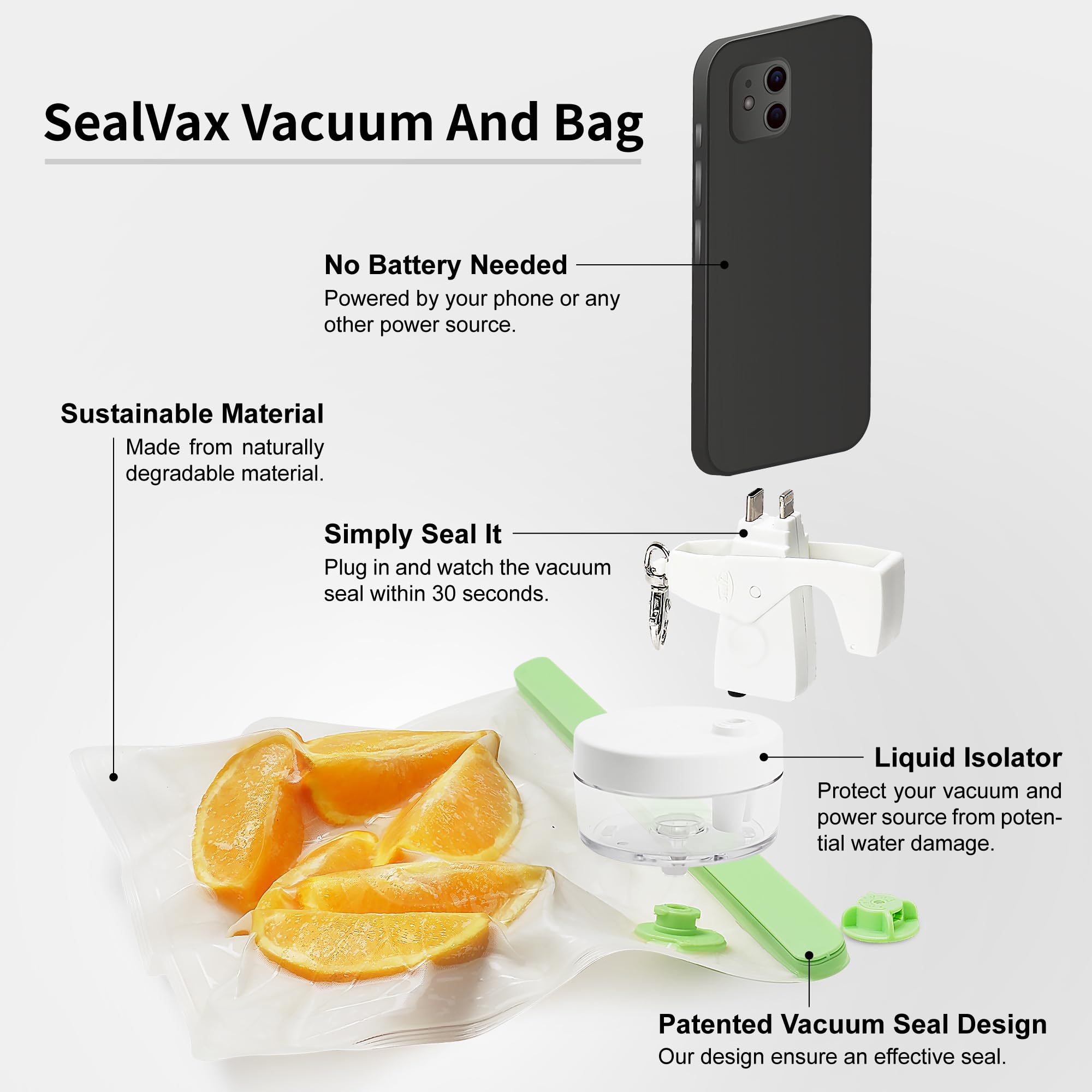 SealVax® 9-Pack Reusable Vacuum Seal Bags for Food Storage | Includes Handheld Vacuum Sealer | Freezer & Sous Vide Bags Compatible with Most Machines | Perfect for Meal Prep, Sous Vide Cooking & Long-Term Freezer Storage