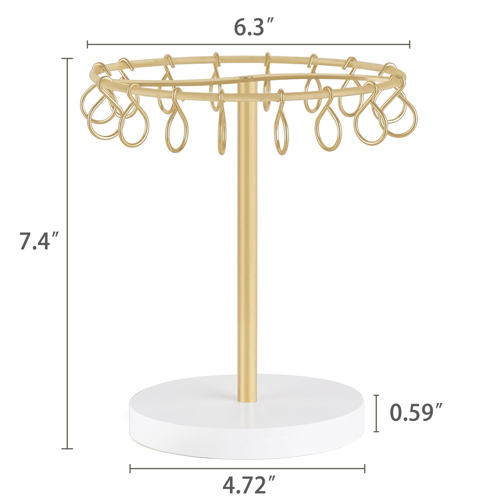 Dahey Metal Claw Clip Organizer Stand - Hair Accessories Storage Holder for Women & Girls | Dorm Room, Bathroom & Bedroom Decor (Gold)
