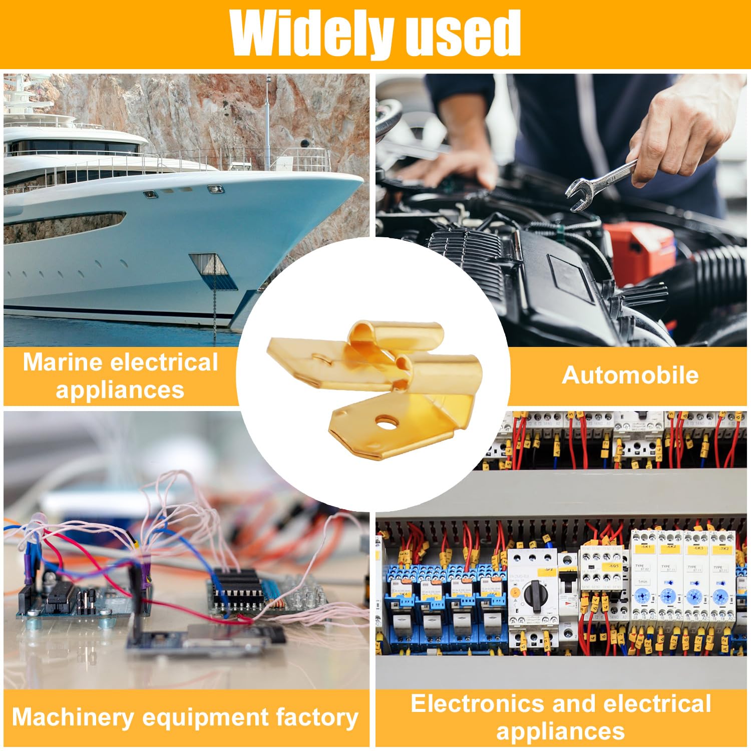 50pcs 3-Way Brass Electrical Adapter - Dual Male to Female for Home & Auto Wiring