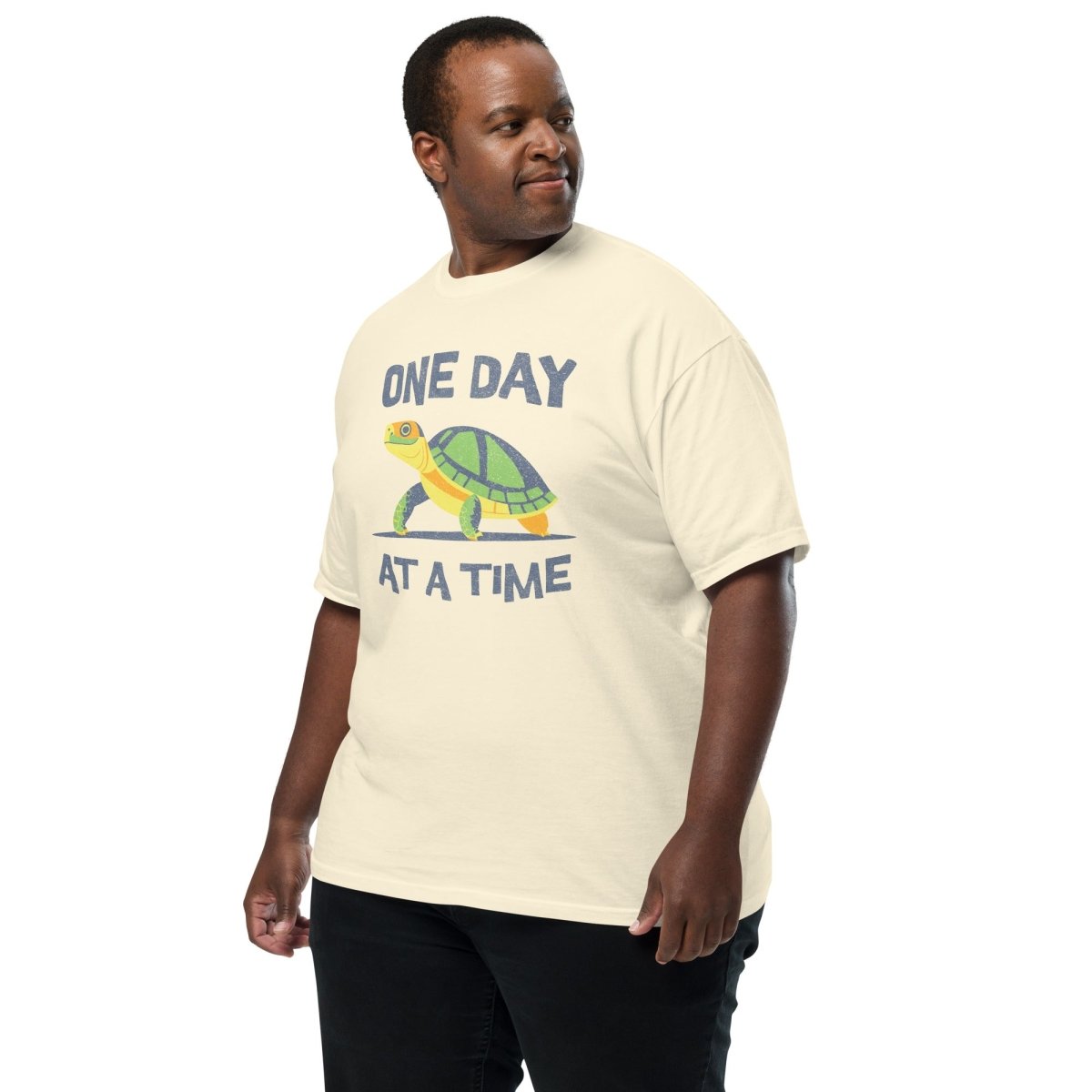 Steady Journey Turtle Heavyweight T-Shirt - Embrace Sobriety One Day at a Time - Perfect for Recovery Support & Daily Motivation