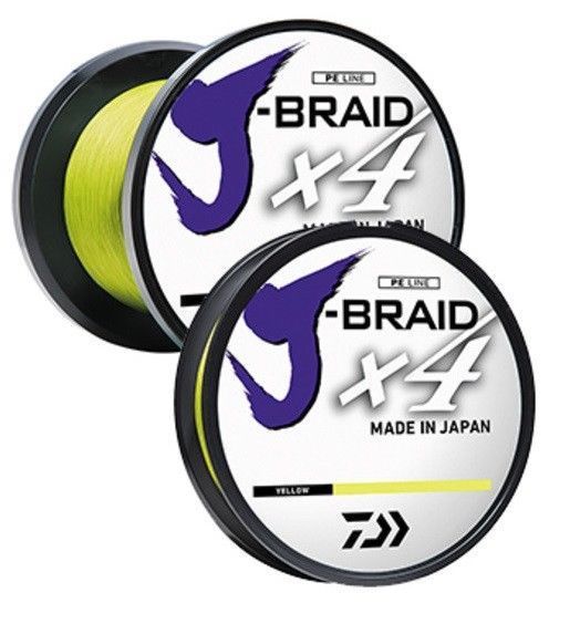 Daiwa J Braid 4 Weave Super Strong Braided Fishing Line - 150-300 Yards (Blue/Green) & 3000 Yards (Yellow) - Saltwater & Freshwater Fishing, Casting, Trolling