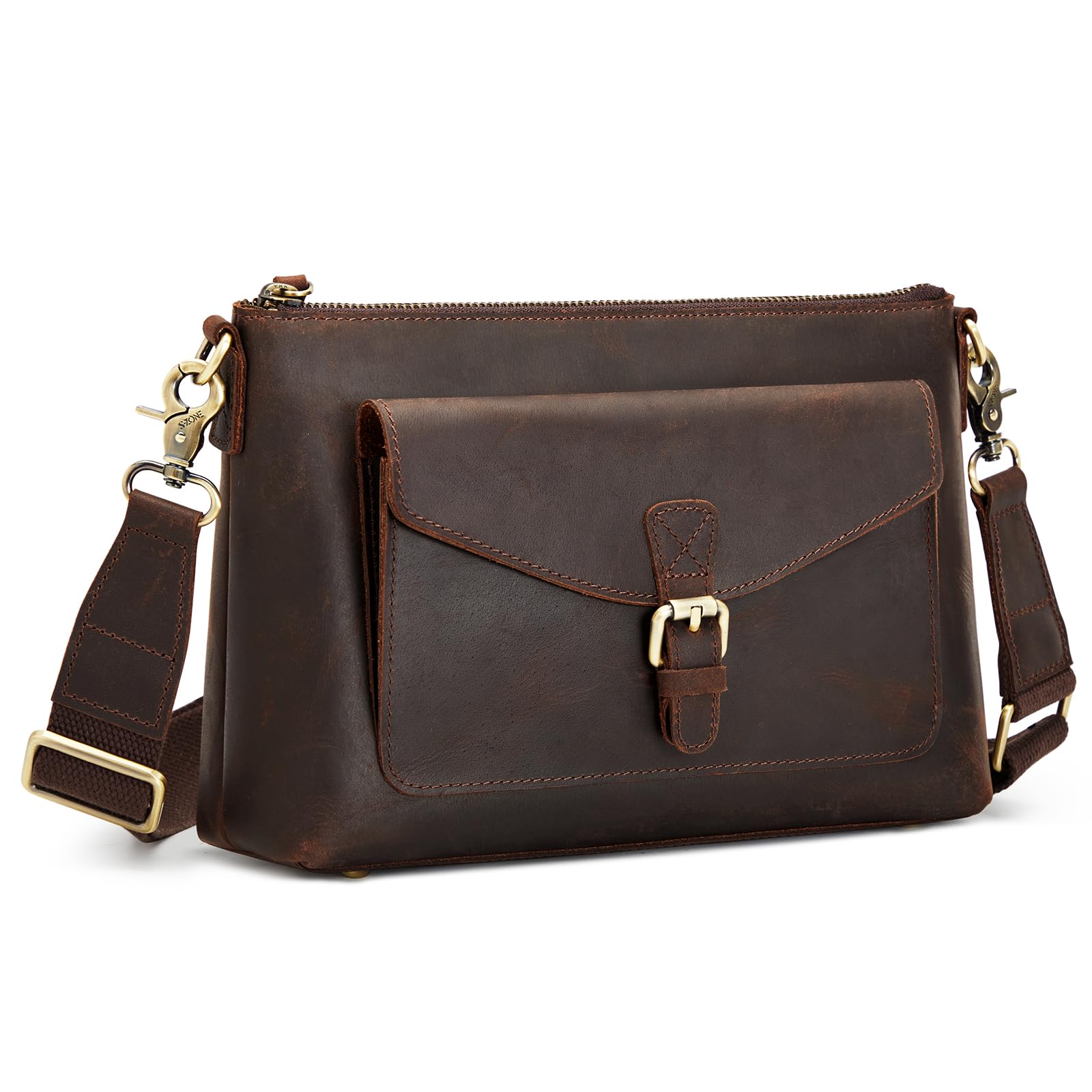Genuine Leather Crossbody Bags for Women - RFID Blocking Shoulder Purse with Zipper Pocket | Fashionable & Secure Handbag for Travel, Shopping & Everyday Use