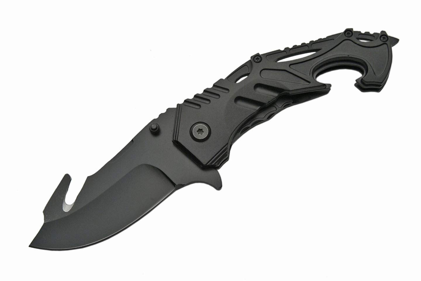 SZCO Supplies 300287-BK Black Tactical Folding Knife with Assisted Opening - Perfect for Camping, Hiking, Survival & Everyday Carry (EDC)