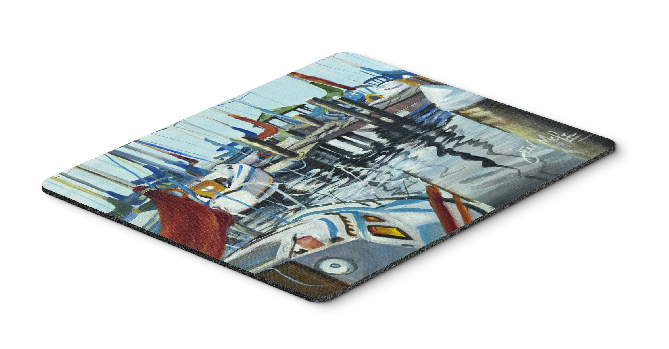 Orange Sail Sailboats Mouse Pad - Large Washable Non-Slip Desk Mat for Home Office, Gaming & Computer Work | Perfect Hot Pad & Trivet for Kitchen | Durable Laptop Mousepad for Work & Play