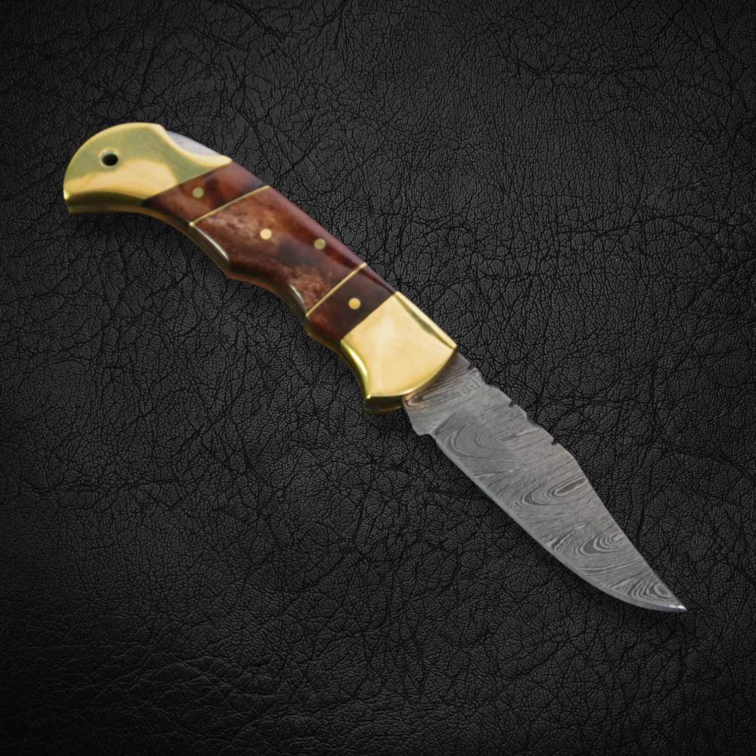 Premium Hemingway Damascus Steel Folding Pocket Knife - EDC, Camping, Hunting & Outdoor Survival Tool