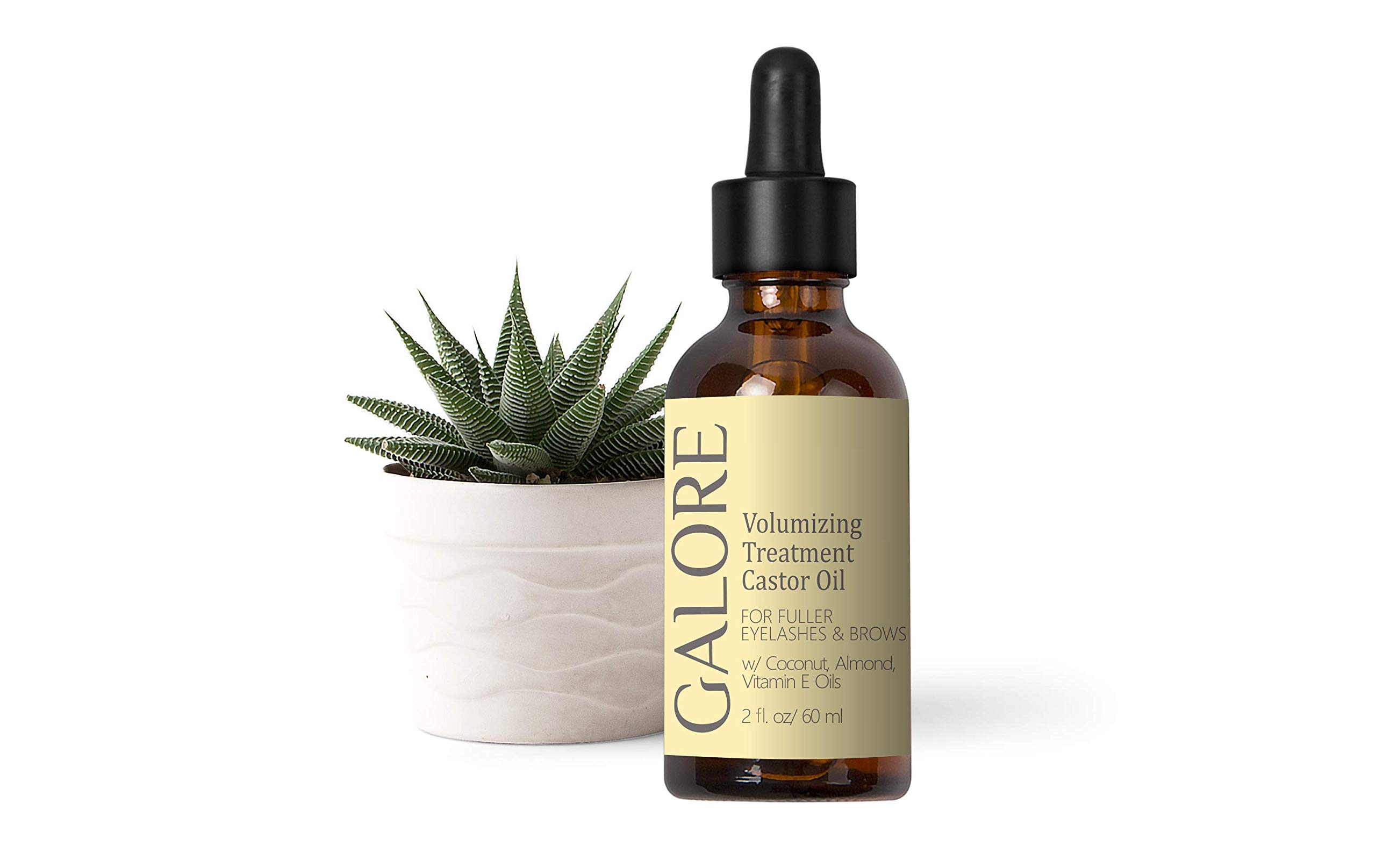 Natural Eyelash Growth Serum with Castor Oil & Vitamin E - Eyebrow & Lash Enhancer for Longer, Thicker Lashes - Infused with Almond & Coconut Oils - GALORE Naturals - Perfect for Daily Lash Care & Nighttime Beauty Routine
