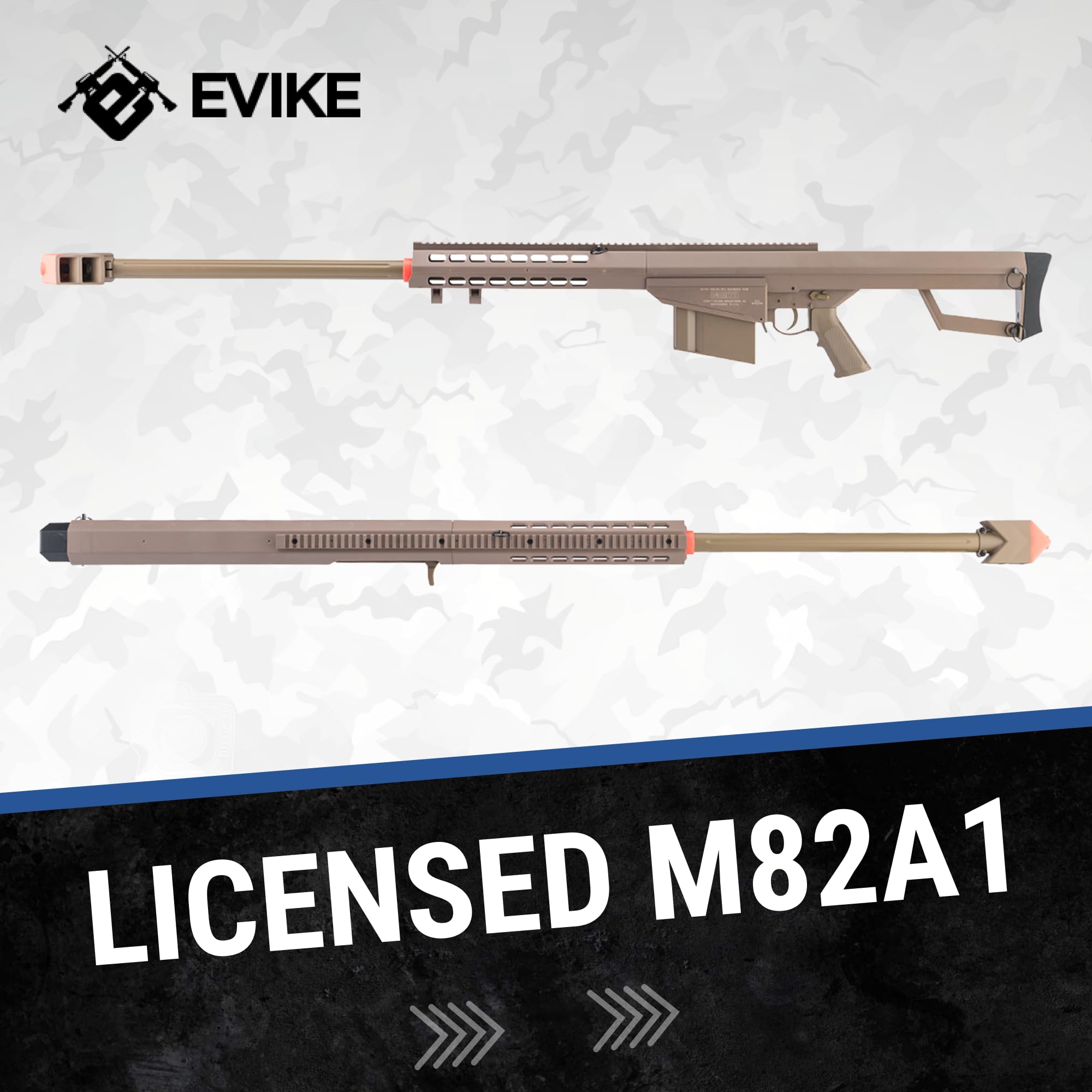 Matrix Barrett Licensed M82A1 Spring Airsoft Sniper Rifle - Desert Earth Camo | High-Powered Bolt Action | Perfect for Outdoor Skirmishes & Target Practice