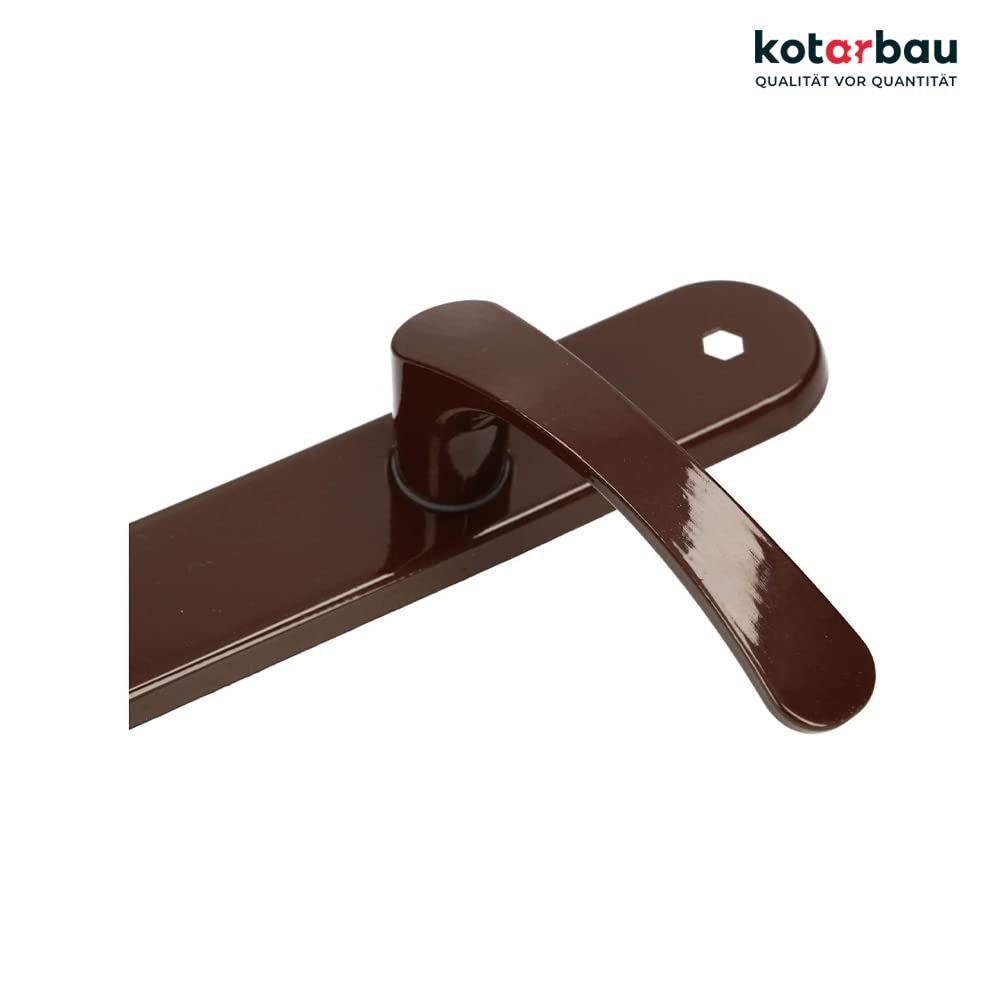 KOTARBAU® 72mm Left Right WC Brown Aluminum Door Handle Set - Long Plate Toilet & Room Door Fitting for Bathroom, Restroom, and Home Interior Upgrade