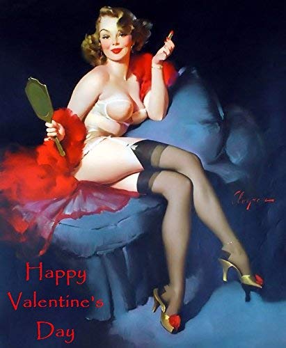 12 Piece Pin Up Girls Valentines Series 2 - Vintage Style Greeting Cards with Glitter Accents for Valentine's Day, Anniversary, Birthday & Romantic Gifts