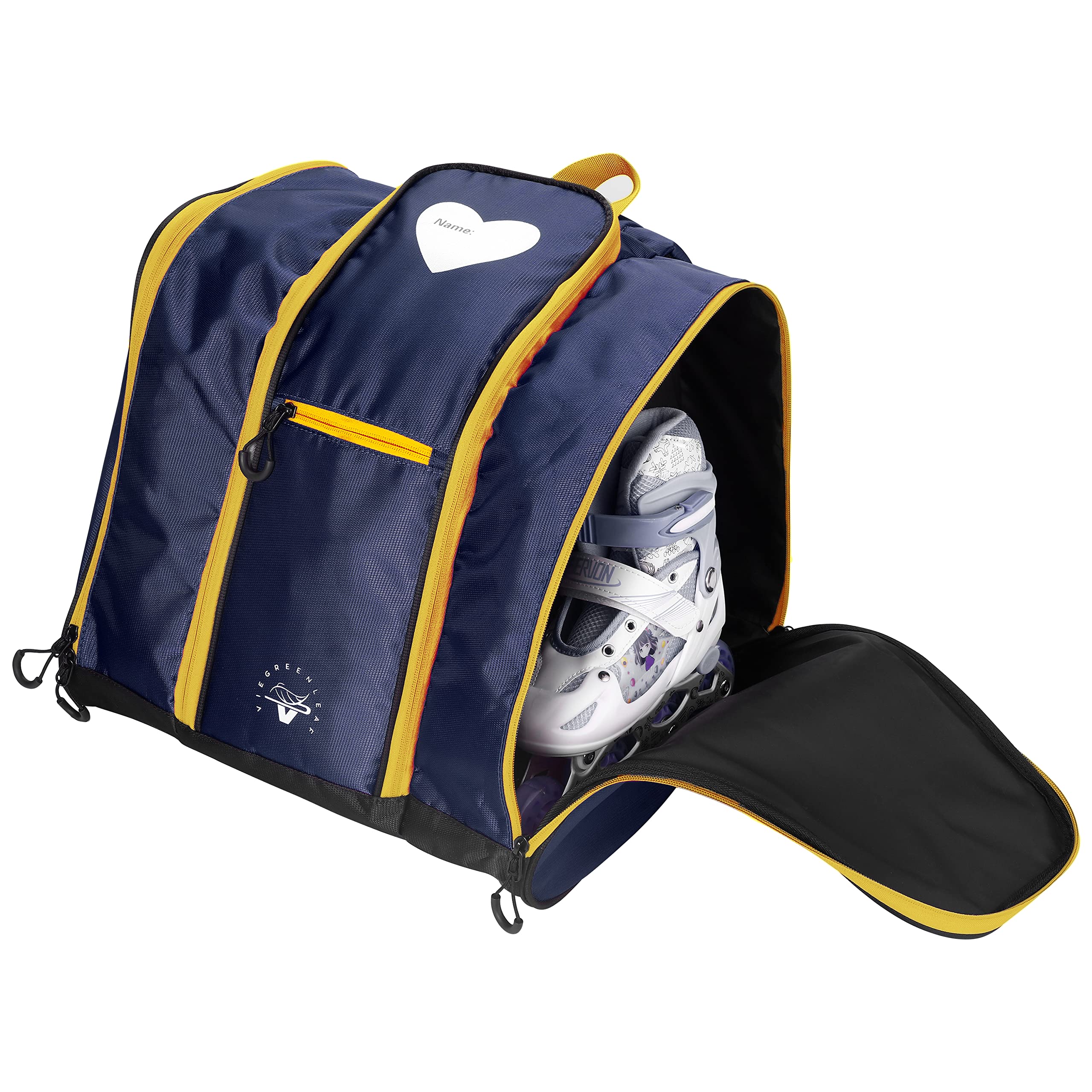 VieGreenleaf Kids Rollerblade Backpack Set with Helmet & Gloves - Adjustable Toddler Skate & Snowboard Boot Bag for Skiing, Snowboarding, Skating - Perfect for Outdoor Sports, Travel & School (Blue Marine)