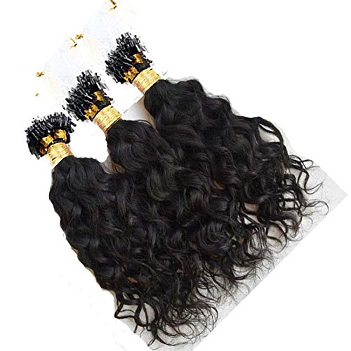 Natural Human Hair Extensions 26inch - 100g Loose Wavy Micro Loop Curly Hair Extensions (1g/strand, 100strands) with Micro Beads & Fish Line for Seamless Blending | Perfect for Weddings, Parties & Daily Styling