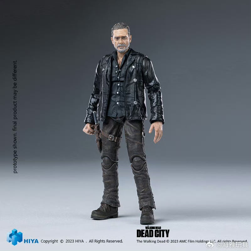 1/18 Scale HIYA 4-Inch Action Figure - The Walking Dead: Dead City Negan Collectible Toy - Perfect for Display, Gifts & Fans of Zombie Apocalypse Series