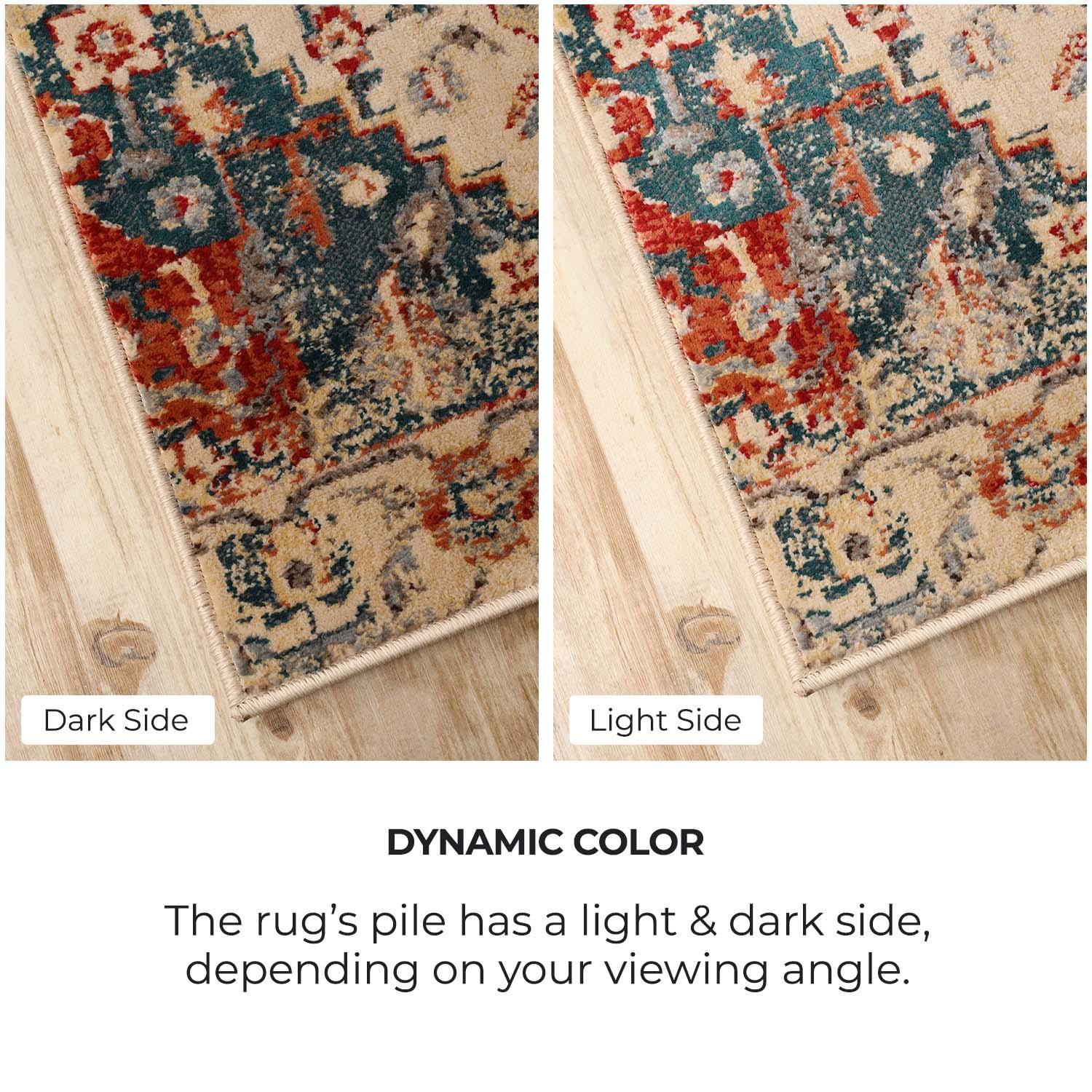 Leena Tribal Medallion Traditional Indoor Area Rug - Non-Slip Bohemian Floor Carpet for Living Room, Bedroom, Hallway Runner | Home Decor & Boho Chic Style