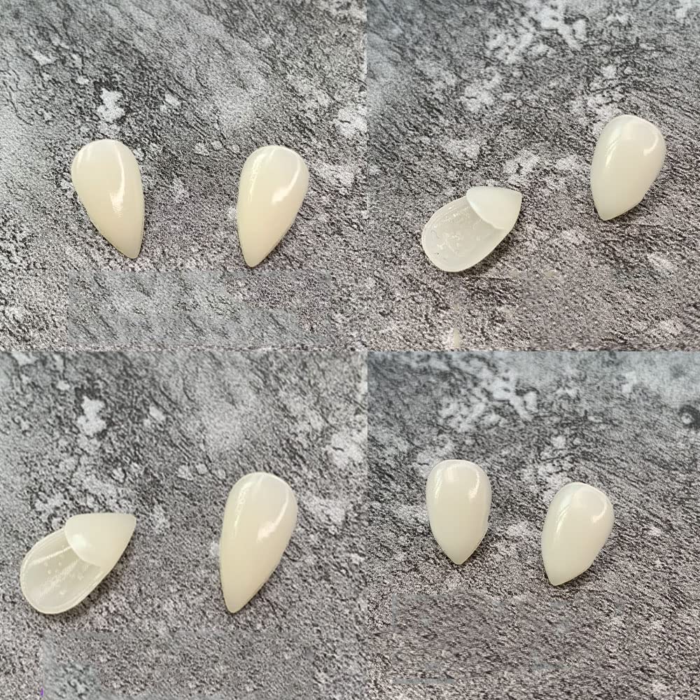 Vampire Fangs with Adhesive - 3 Pairs of Adjustable Fake Teeth in Different Sizes for Halloween Costume, Cosplay & Masquerade Parties - Perfect for Vampire Themed Events, Horror Nights and Halloween Makeup Transformations