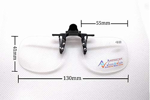 Blue Light Blocking Clip On Reading Glasses 2.00 Strength - Clear Amber Lenses for Eye Strain Relief | 135mm Frame Width | Perfect for Computer Use, Reading & Screen Time Protection (American Vision & Vision)