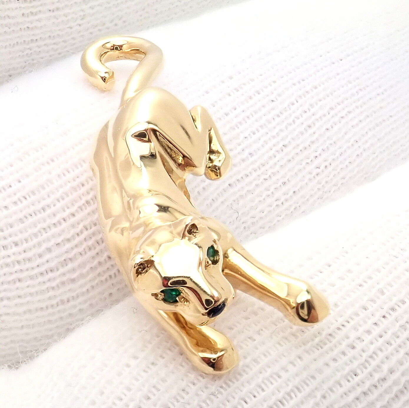 Authentic Cartier Panther Panthere 18k Yellow Gold Tie Lapel Pin - Luxury Jewelry for Men, Perfect for Weddings, Business Meetings & Formal Events