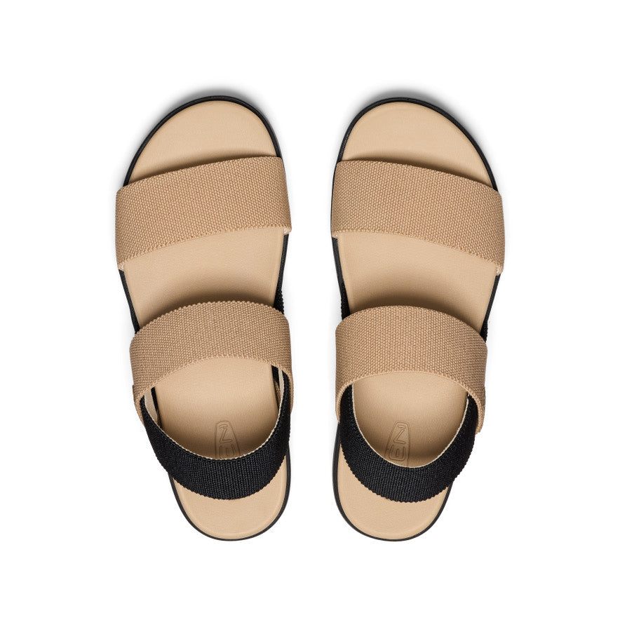 Women's Elle Backstrap Sandal - Comfortable Strappy Summer Sandals in Cornstalk/Black | Casual Wear, Beach Vacation & Everyday Outings