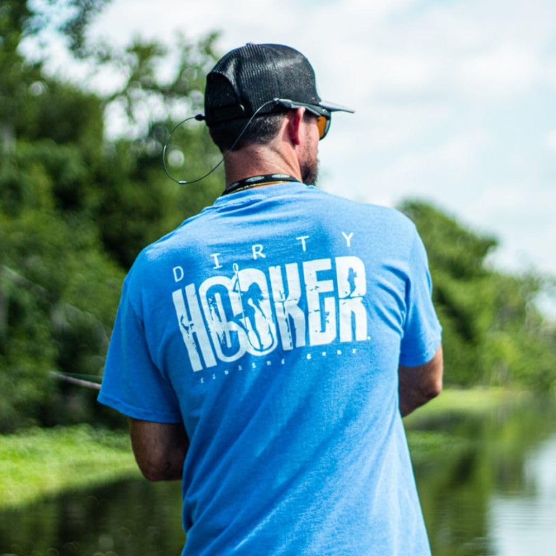 Dirty Hooker Fishing Shirts for Men & Women - Breathable Cotton Short Sleeve T-Shirts - Sun Protection Outdoor Apparel for Fishing, Hiking & Casual Wear