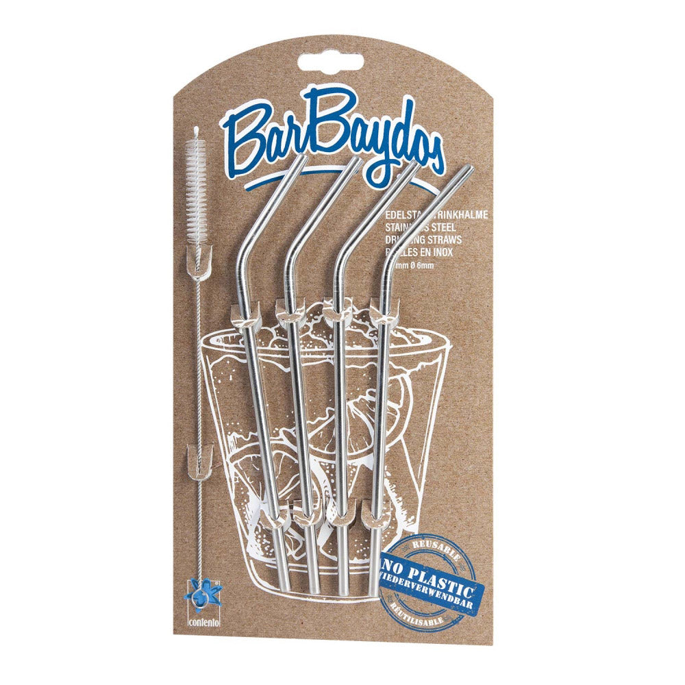 BarBaydos 12-Pack Reusable Stainless Steel Drinking Straws - BPA-Free, Dishwasher Safe Metal Straws for Smoothies, Iced Coffee, Cocktails & Eco-Friendly Home Use