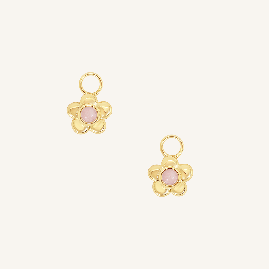 Blossom Hoop Earrings Set of 2 - Floral Dangle Charm Jewelry for Women | Perfect for Spring Weddings, Date Nights & Boho Fashion