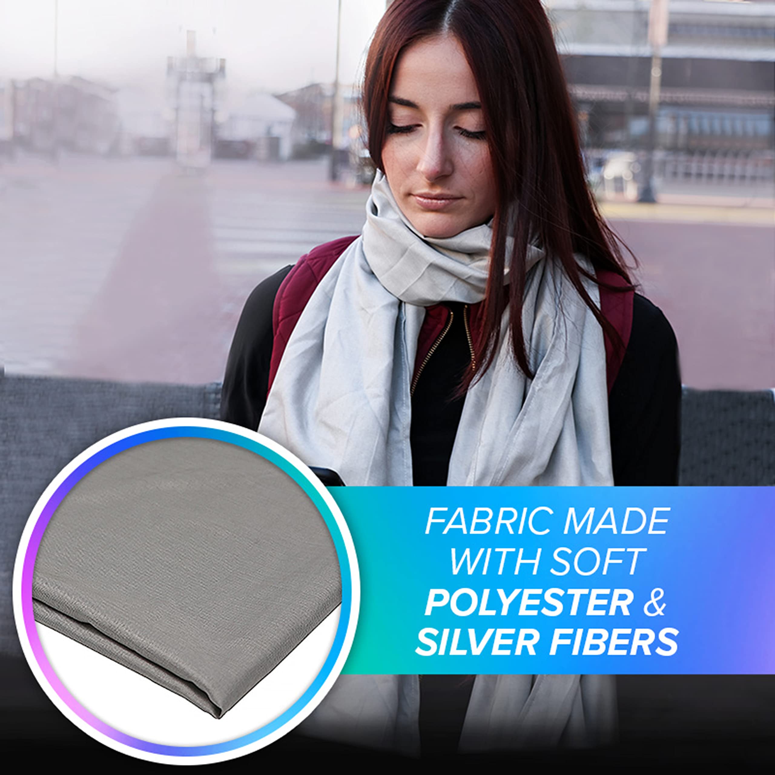 DefenderShield® EMF Radiation Protection Scarf - 5G & Wireless Shielding for Men & Women - Perfect for Travel, Office & Daily Use