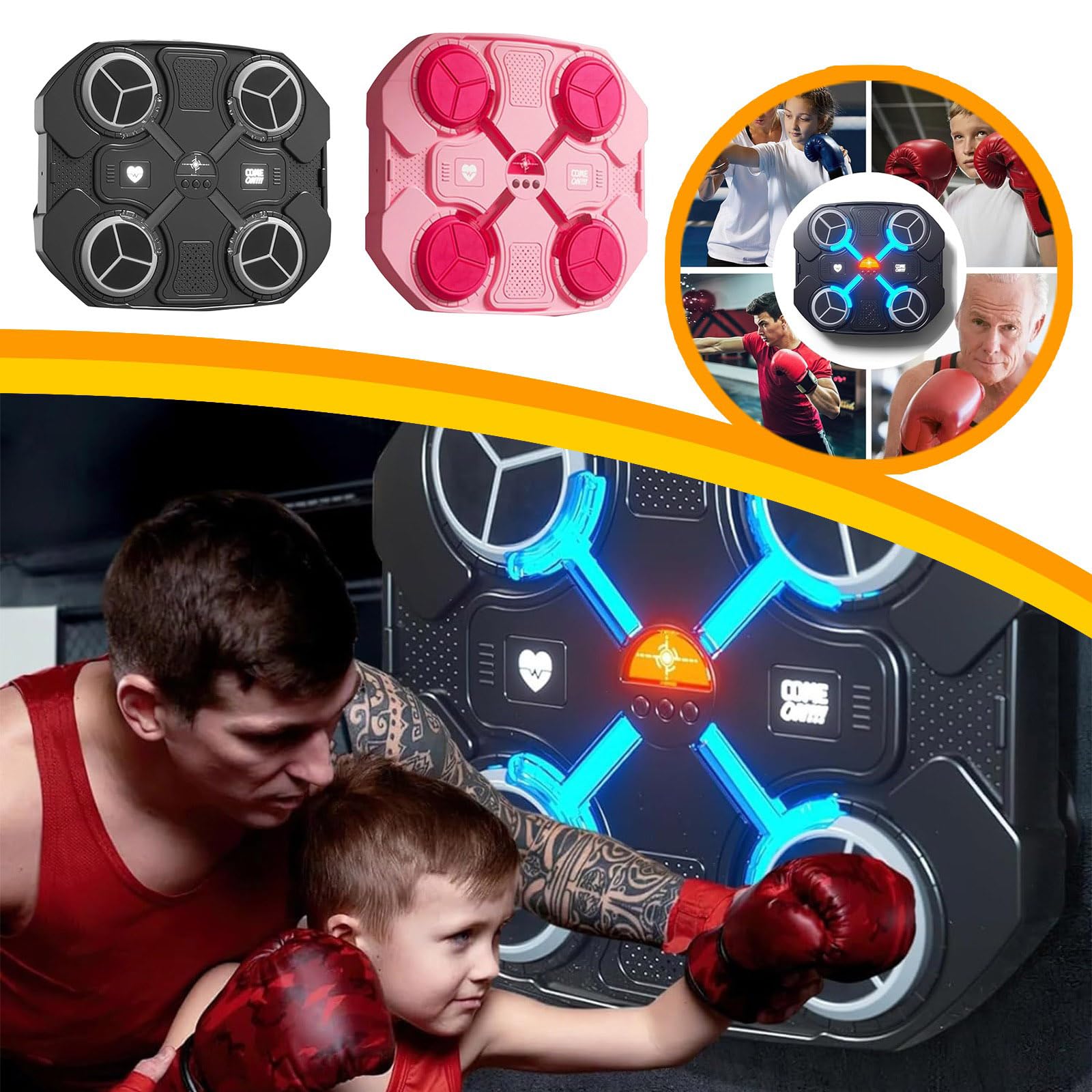 Smart Bluetooth Music Boxing Machine - Wall Mounted Boxing Trainer for Home Workout, Kids & Adults | Perfect for Fitness Training, Stress Relief & Family Fun