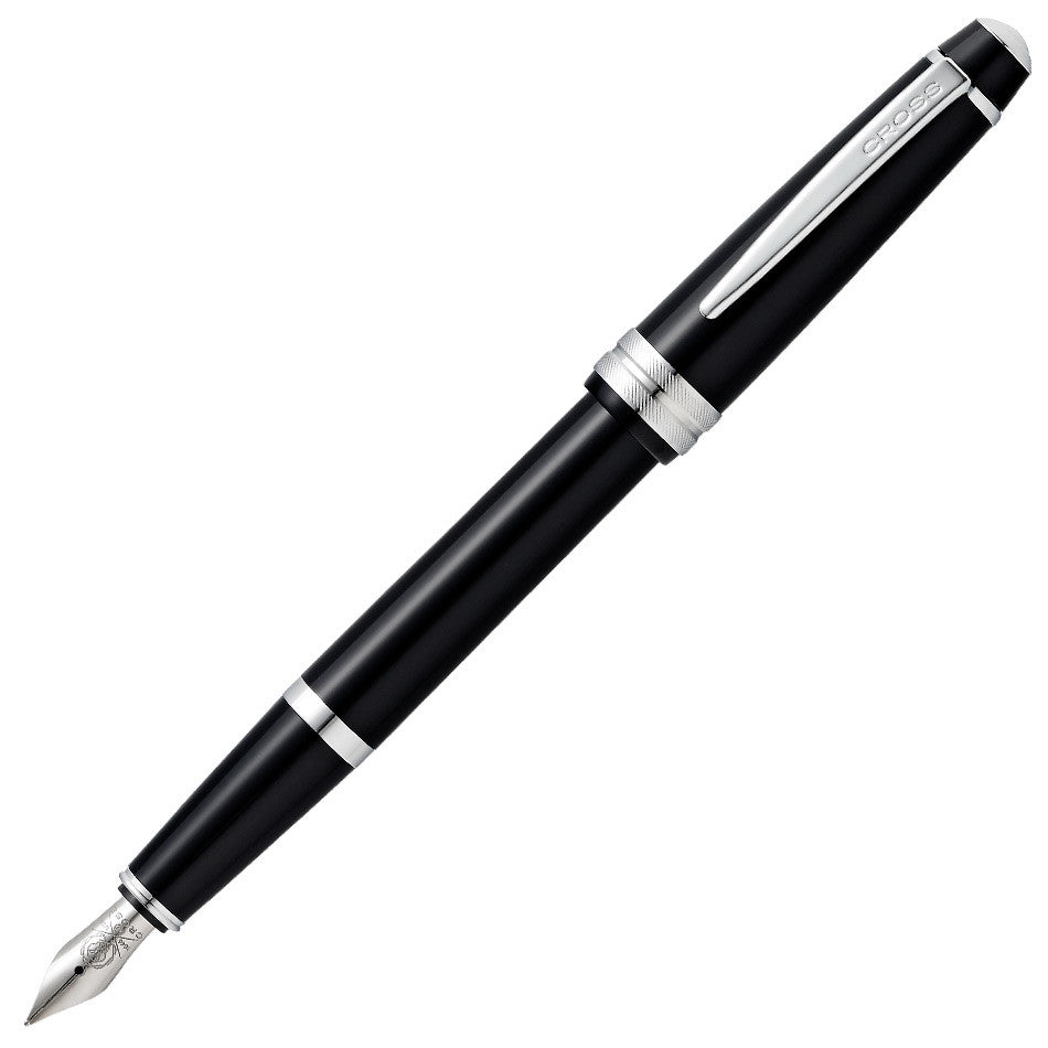 Premium Cross Bailey Light Fountain Pen - Black with Chrome Trim - Ideal for Writing, Journaling & Gifting