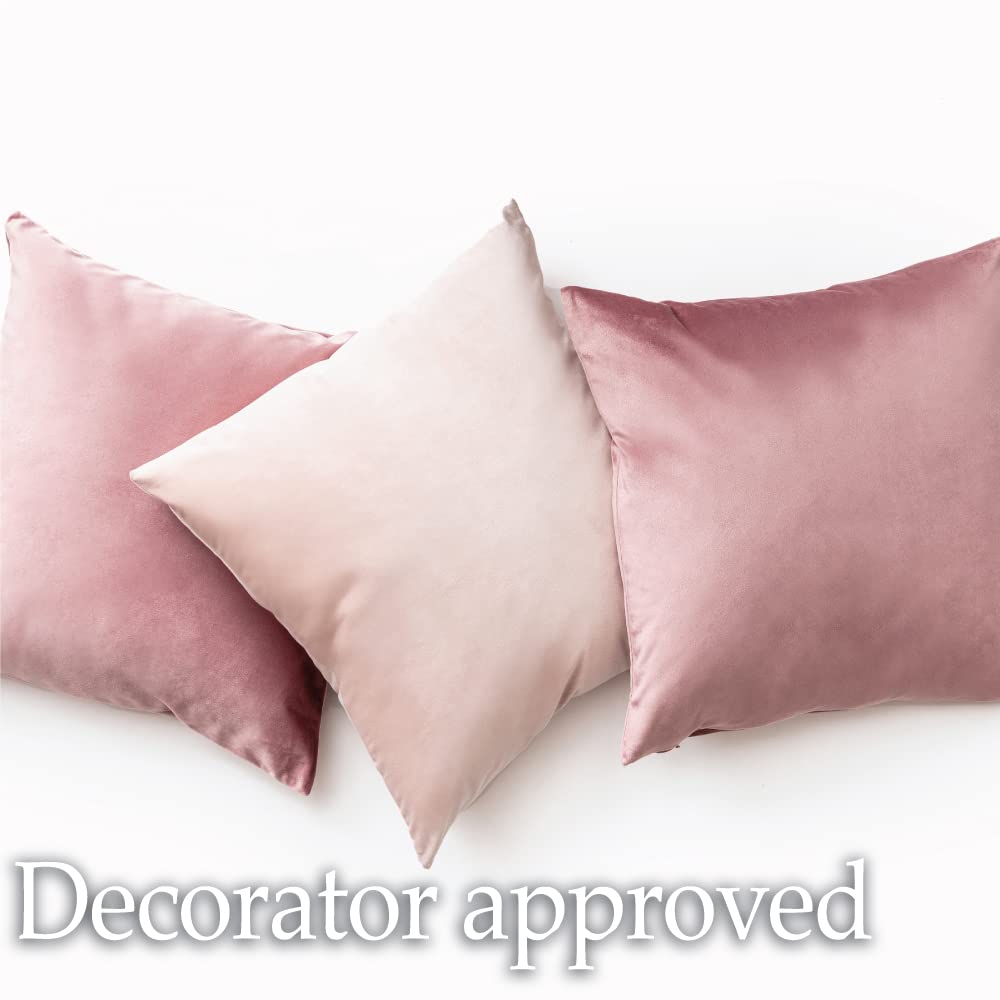 Premium Velvet Throw Pillow Covers Set of 2 - 16x16 Inch Soft Square Decorative Pillow Cases for Sofa, Couch & Bed - Machine Washable Luxury Home Decor in Taupe - Perfect for Living Room, Bedroom & Cozy Home Styling