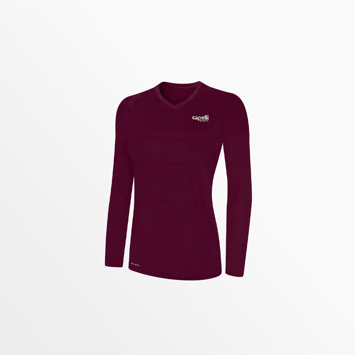 Women's V-Neck Long Sleeve Polyester T-Shirt - Soft Stretch Comfort Fit for Workout, Yoga & Casual Wear