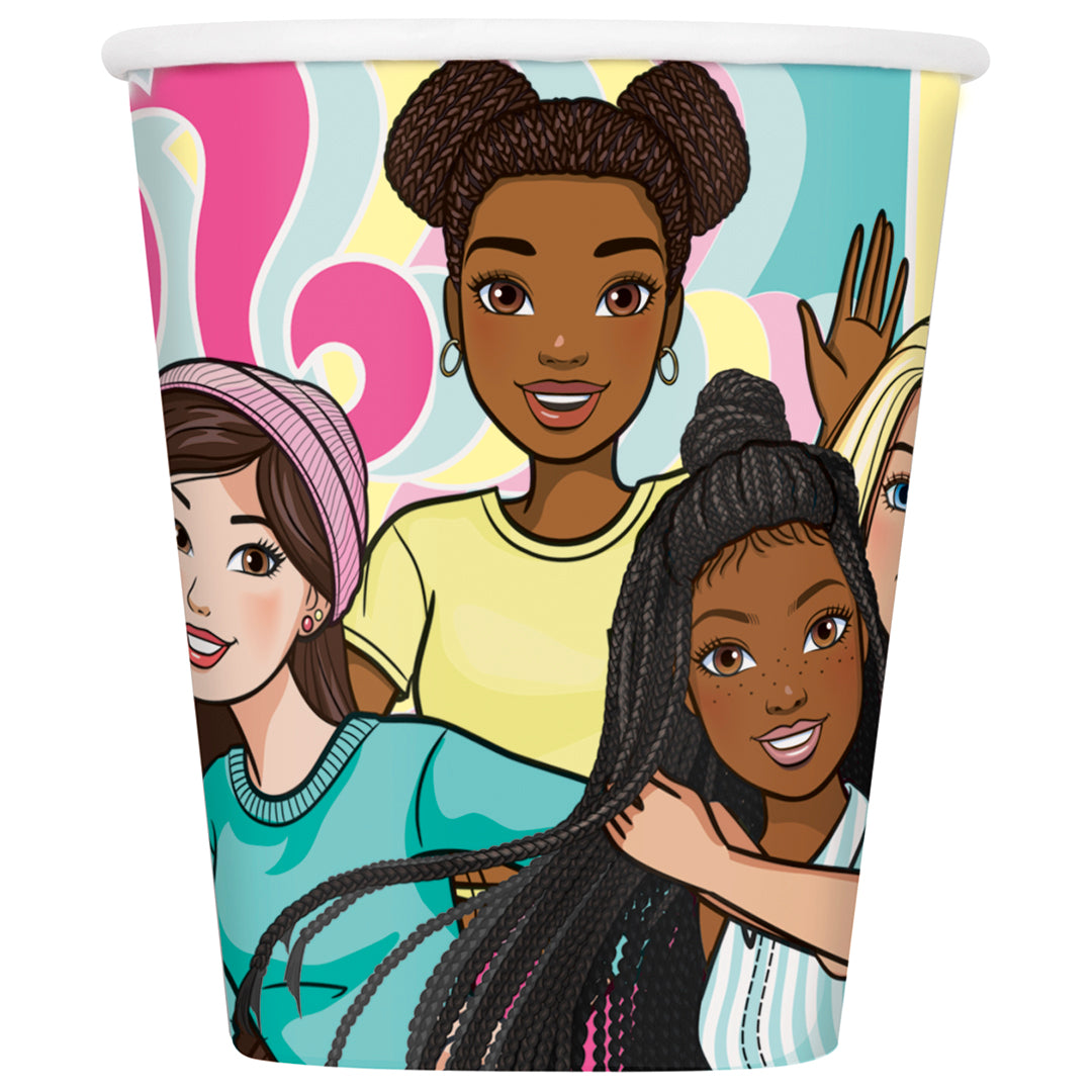 Barbie 9oz 8-Count Plastic Cups - Perfect for Kids' Birthday Parties, Picnics, and Themed Events