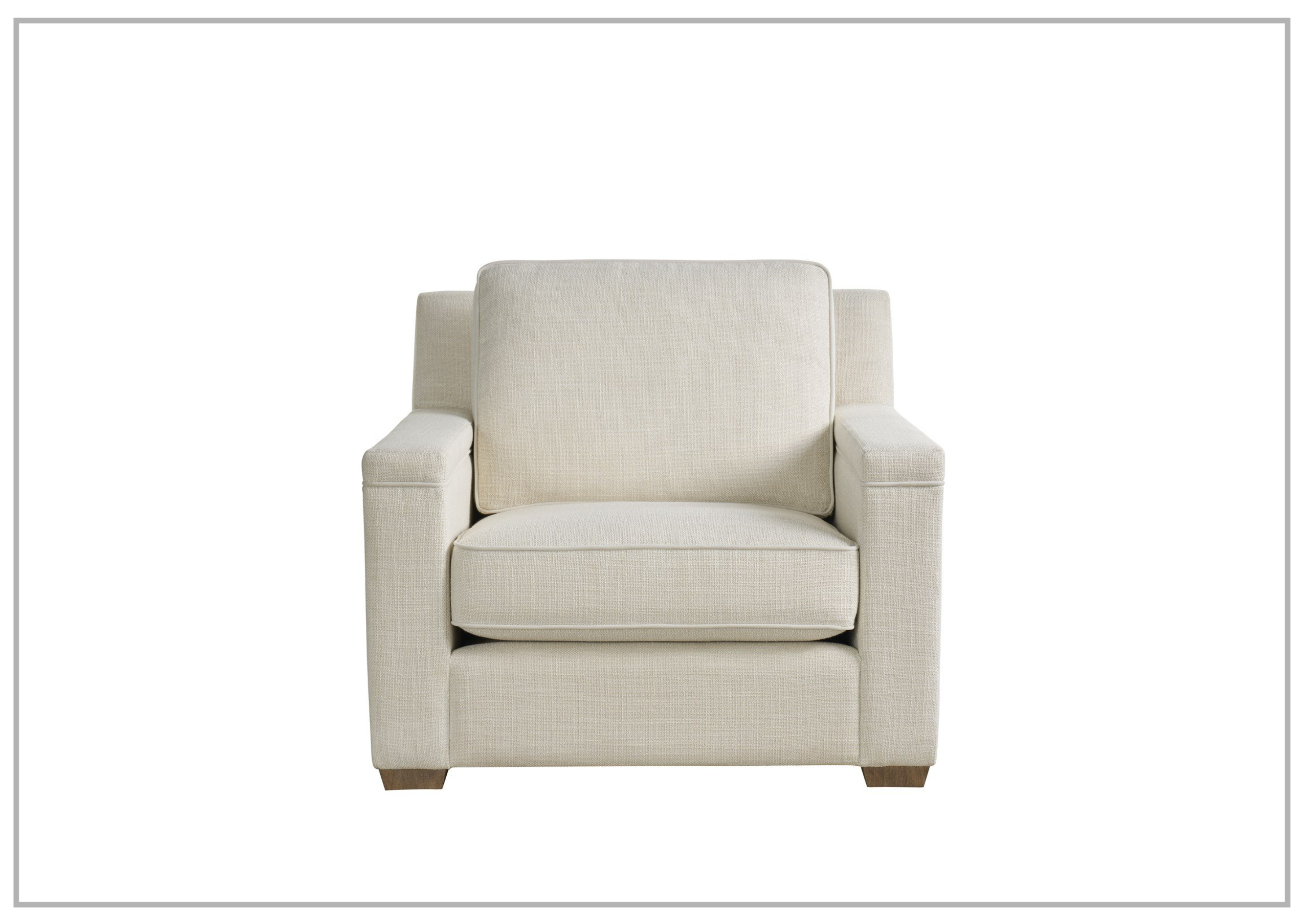 Universal Leah Beige Fabric Rectangular Sofa Chair - Modern Living Room Furniture for Small Spaces, Home Office & Lounge Areas