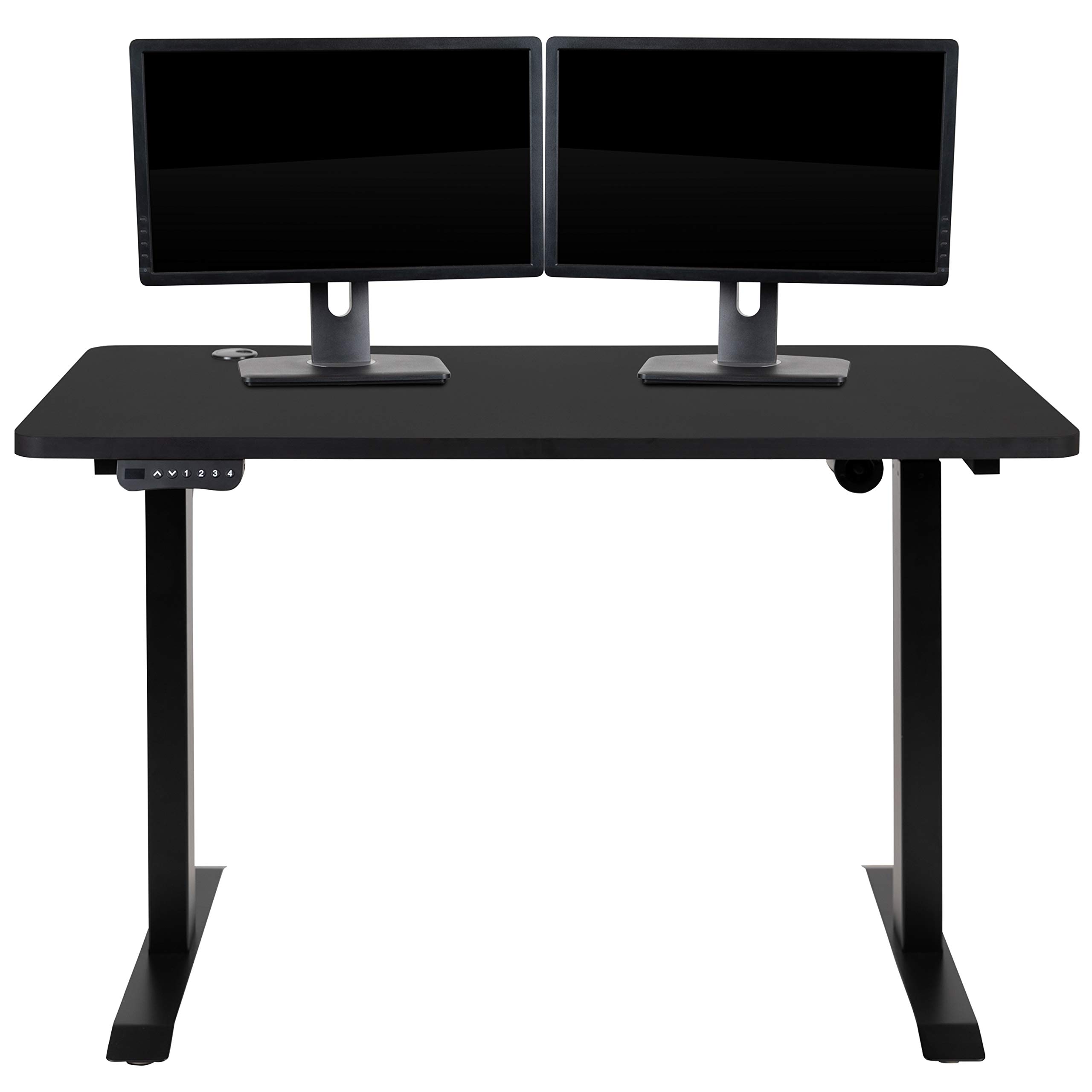 Electric Height Adjustable Standing Desk 48x24 Inches - Black Ergonomic Office Desk with Memory Presets - Perfect for Home Office, Gaming & Workspace Setup