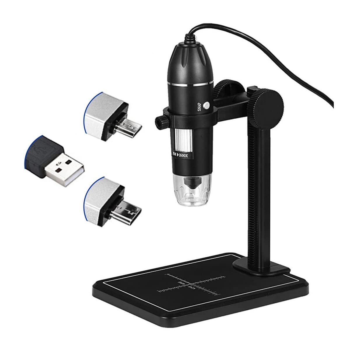 1600X USB Digital Microscope with 8 LED Lights, Slide Preparation Camera & Accessories Kit - Perfect for Coin Collecting, Jewelry Inspection, and Electronic Repair