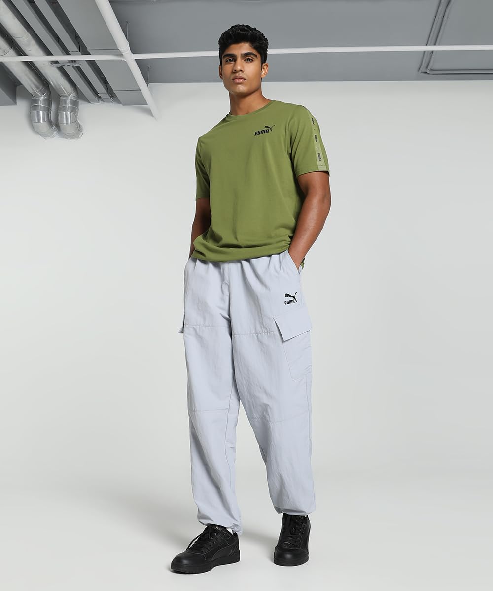 PUMA Men's ESS+ Tape Tee T-Shirt - Comfortable Cotton Crew Neck Short Sleeve Top for Casual Wear, Gym & Street Style