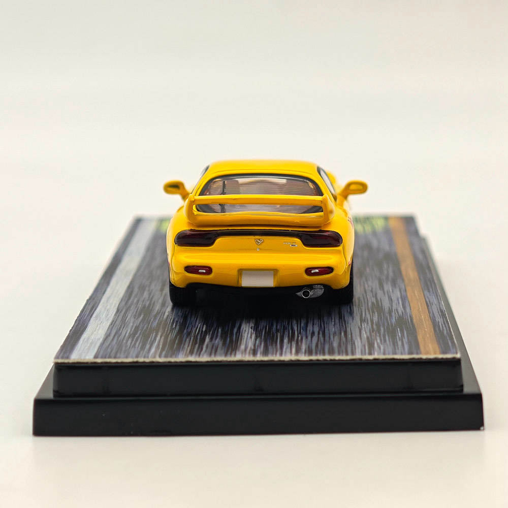 1/64 Scale Mazda RX-7 FD3S RedSuns Initial D Diecast Model Car with Open Headlights - HJ643007BDY by Hobby Japan | Collectible Toy for Anime Fans, Car Enthusiasts & Display Decor