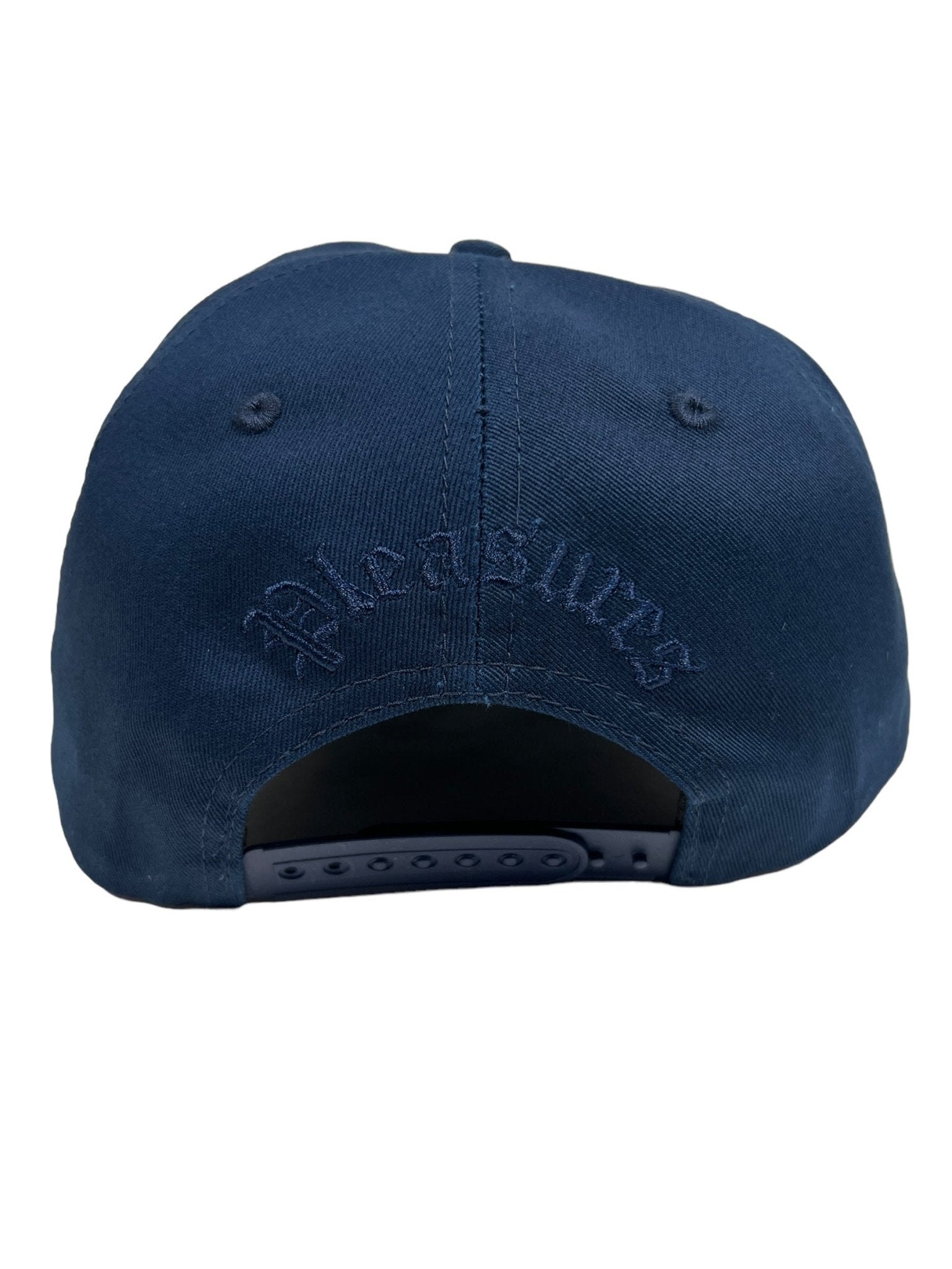 Pleasures Chrome Snapback Hat - Adjustable Navy Blue Baseball Cap for Men & Women - Perfect for Streetwear, Hip Hop Fashion & Casual Outfits