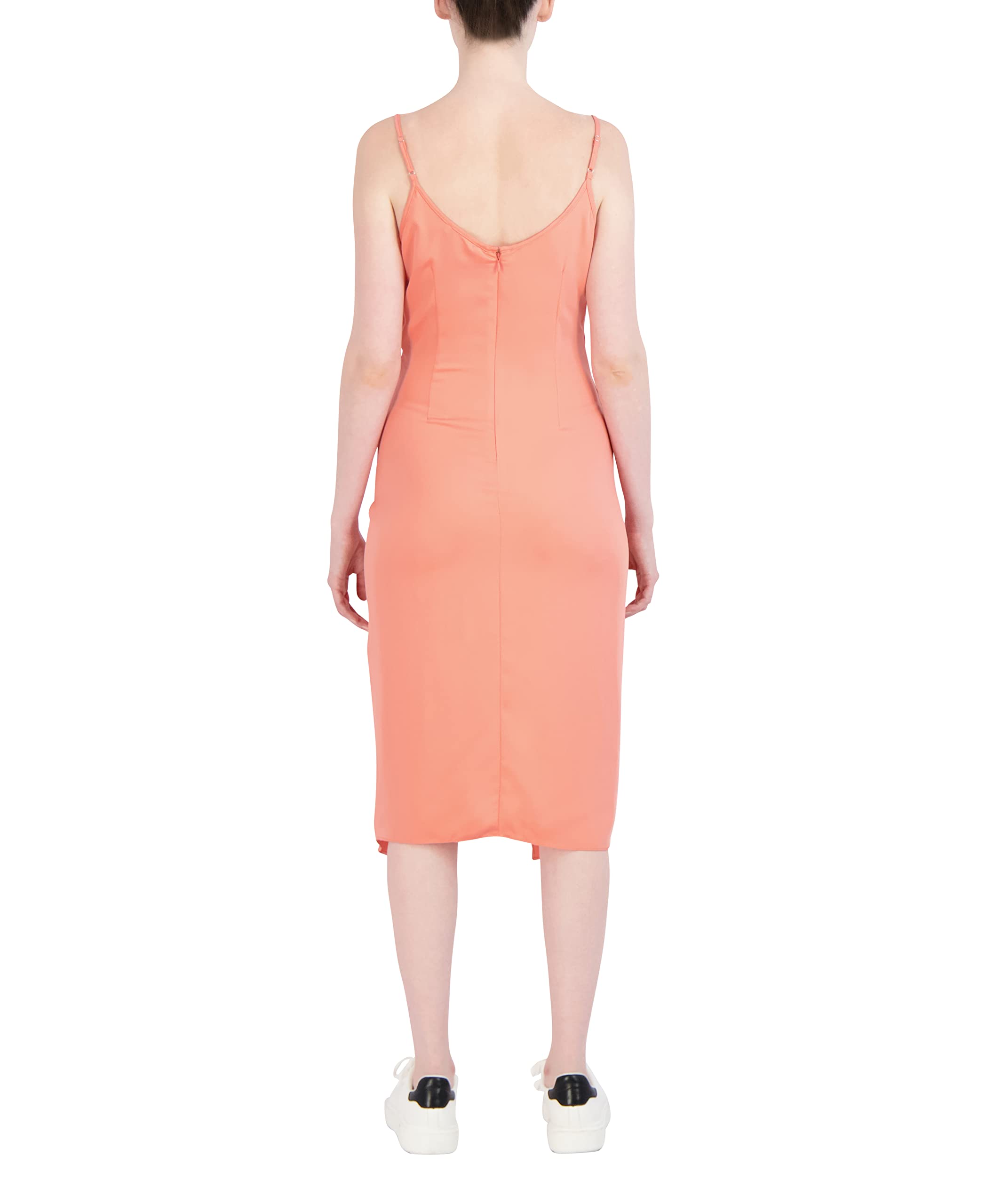 BCBGeneration Women's Spaghetti Strap Wrap Midi Dress - Flowy Summer Dress for Beach, Party & Casual Wear