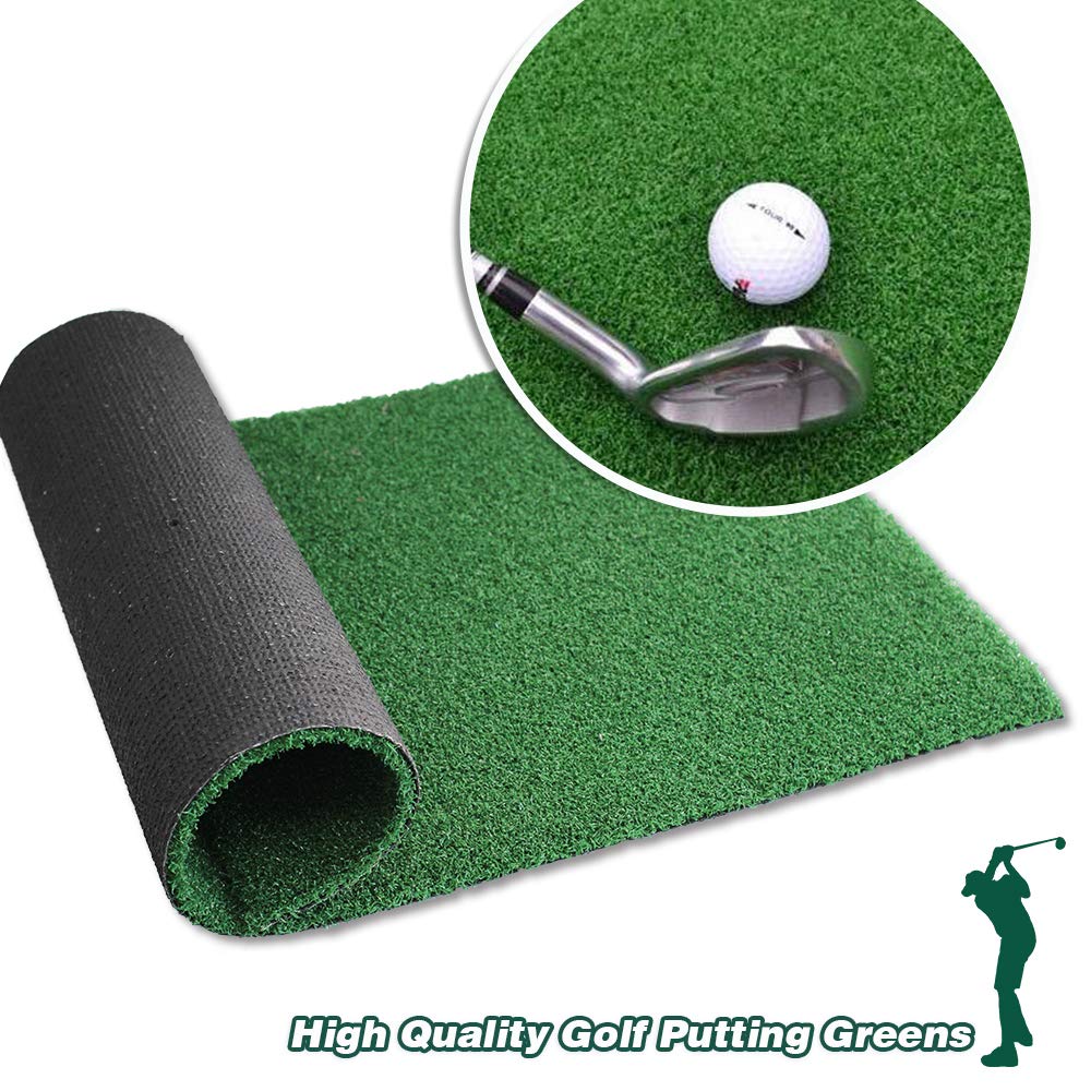 Premium Golf Putting Green & Hitting Mat - Professional Indoor/Outdoor Golf Training Mat for Home, Office & Backyard Practice