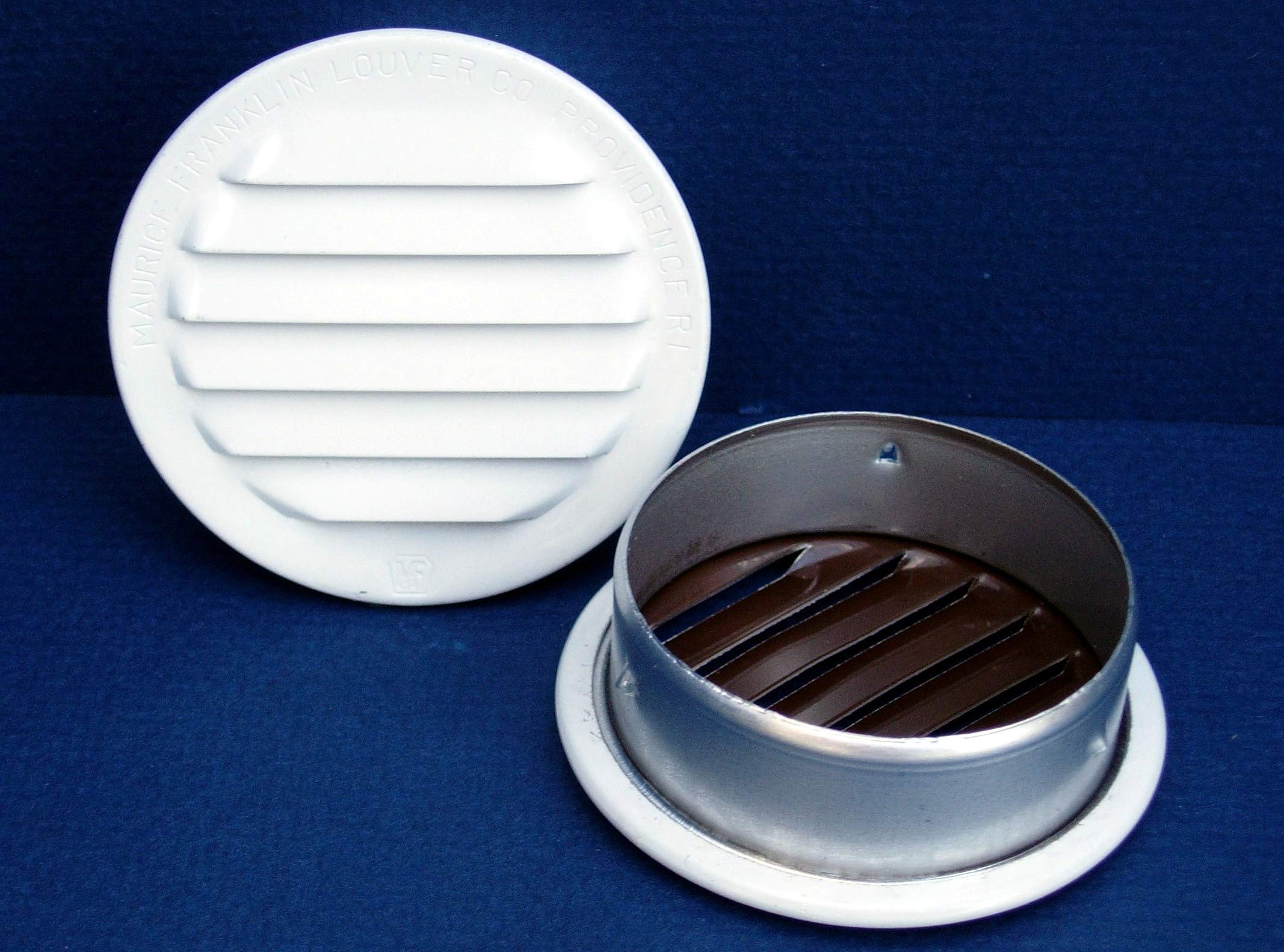2.5 Inch Round Aluminum Vent Cover - No Screen - White - Pack of 4 - HVAC Duct Cover for Home, Office & Commercial Use