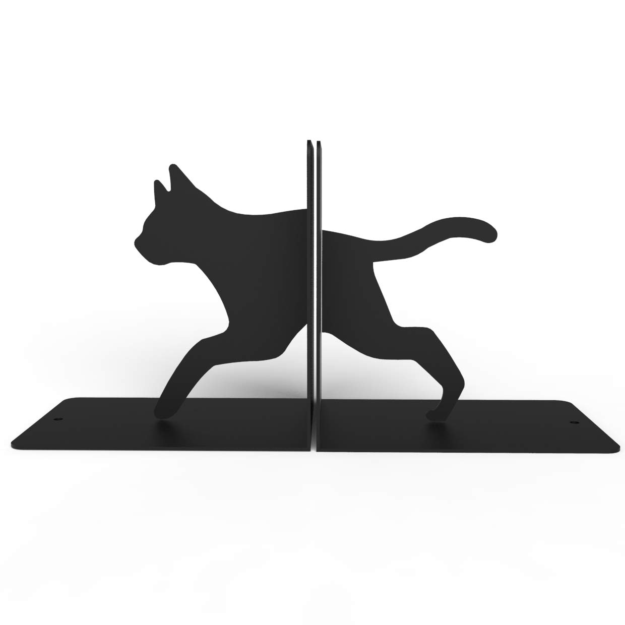 ESGO Cat Bookend - Heavy Duty Book Holder & Book Stand for Shelves (18x12x18cm, Black) - Perfect for Home Office, Library & Kids Room Organization