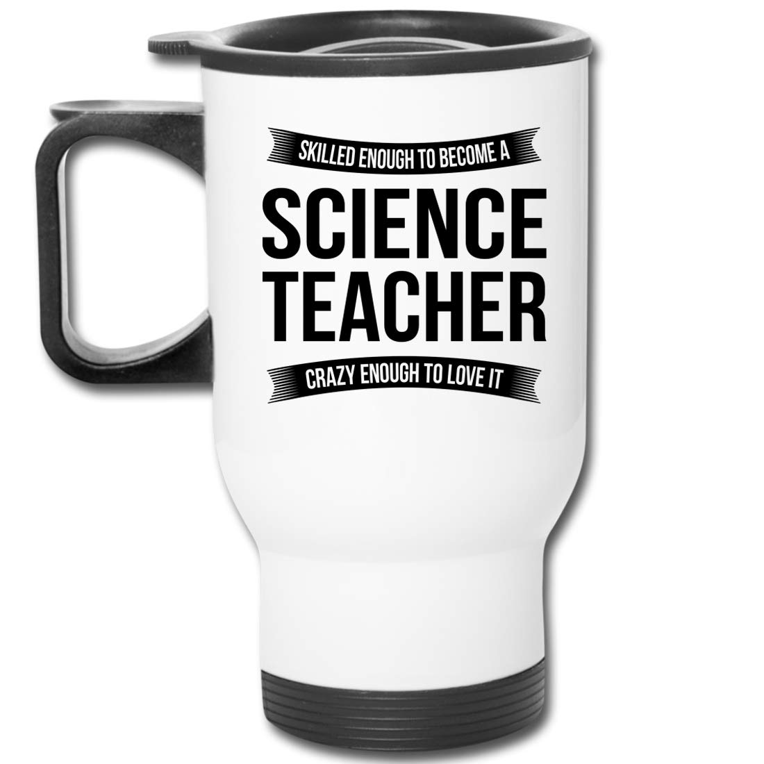 Funny Science Teacher Travel Mug - 14 oz Insulated White Coffee Cup for Men & Women | Perfect Teacher Appreciation Gift, New Job Gift & Everyday Use