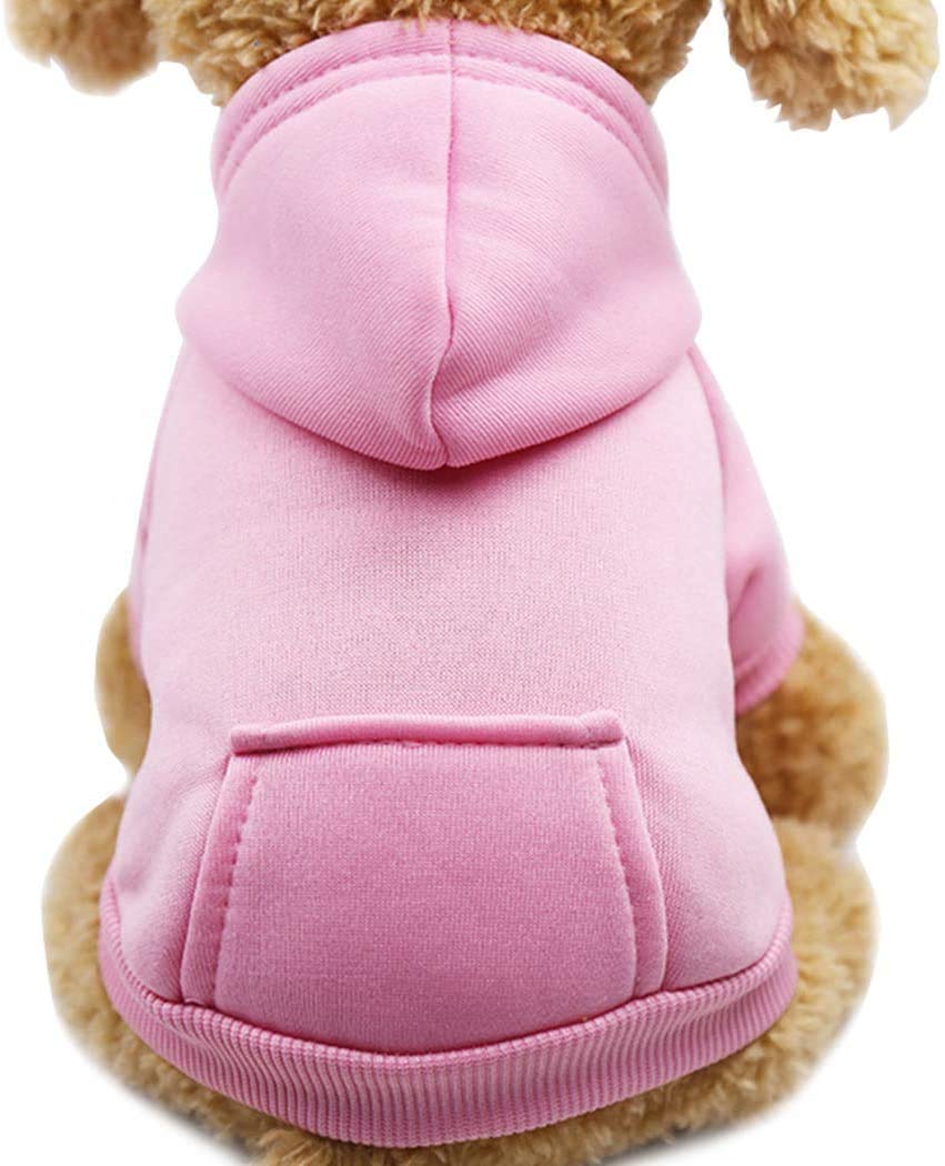 Idepet Warm Dog Hoodie Vest - Small Dog Clothes for Chihuahuas & Puppies | Cozy Autumn Winter Jacket for Cats & Dogs (Size S, Pink) - Perfect for Outdoor Walks & Cold Weather Protection