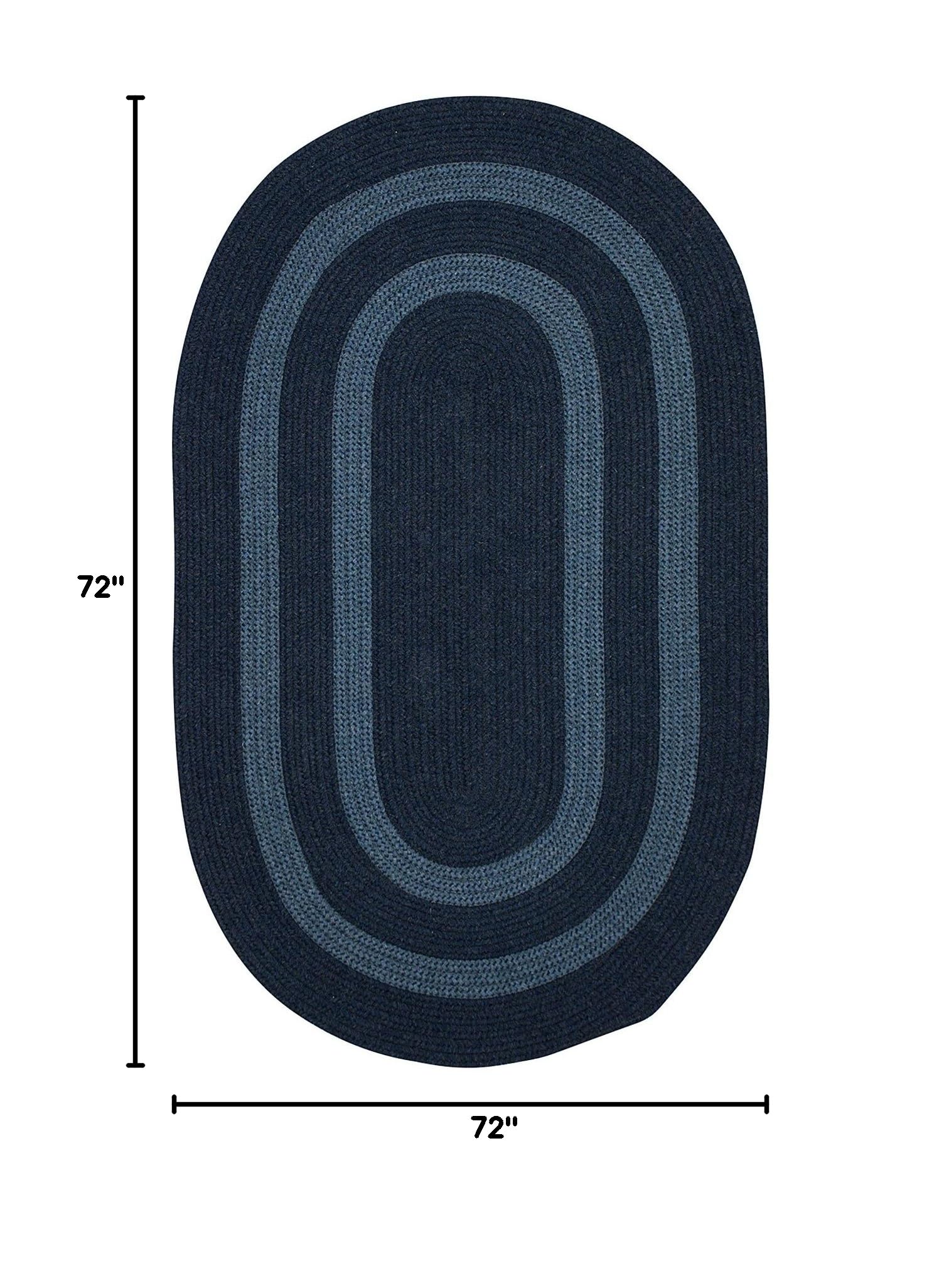 Premium 6' x 6' Round Navy Blue Area Rug - Soft Graywood Handmade Carpet for Living Room, Bedroom & Dining Room Decor