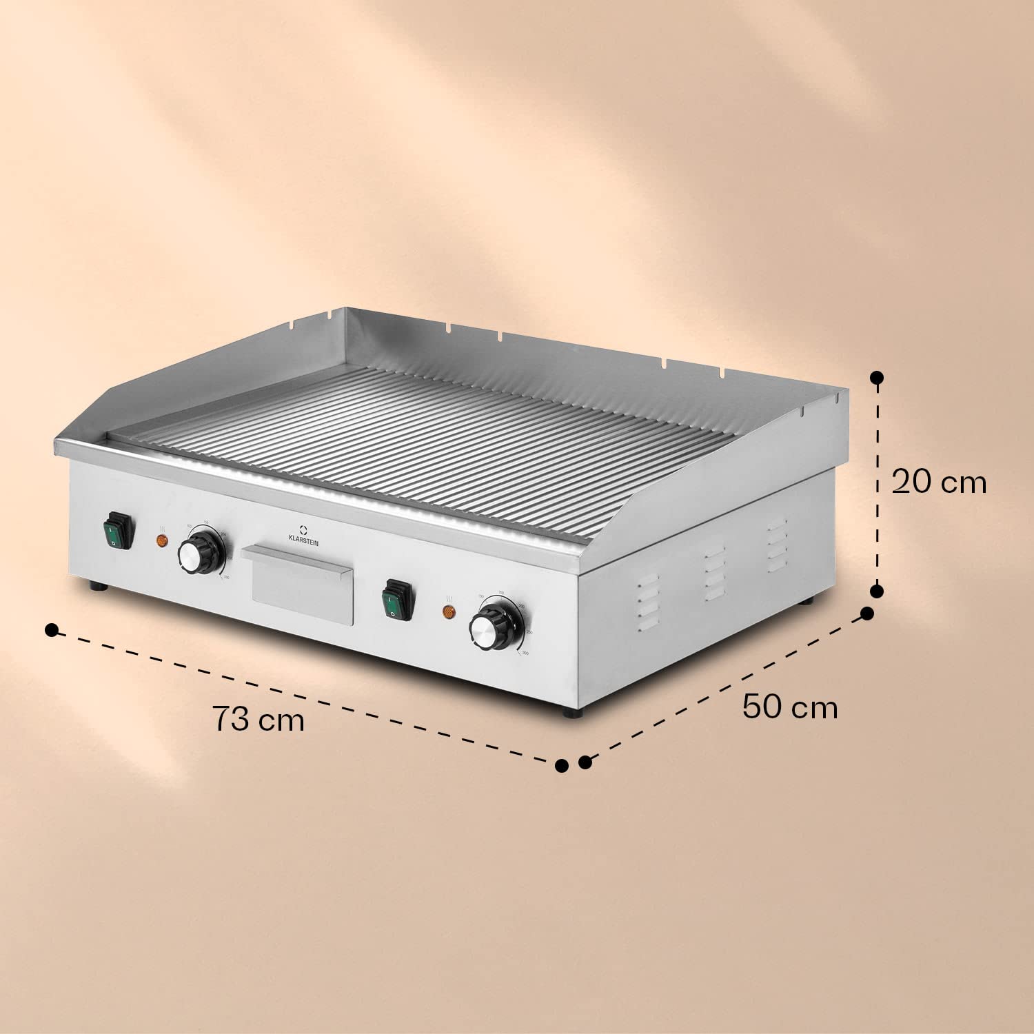 KLARSTEIN 200W Electric BBQ Grill - Smokeless Indoor & Outdoor Grill with LED Display, 2 Spatulas & Stainless Steel Pan - Perfect for Camping, Restaurant, Patio & Home Kitchen Use